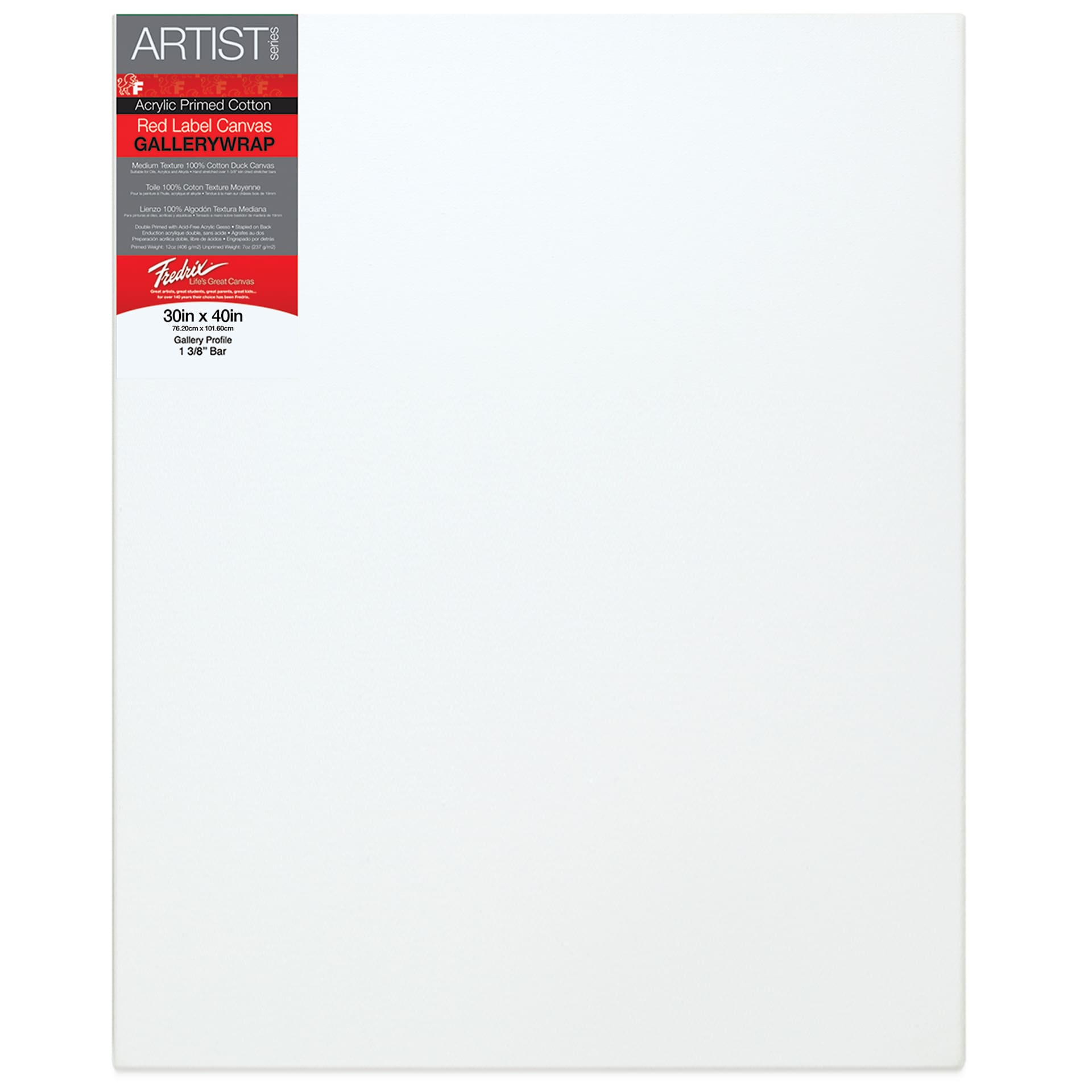Fredrix Profile Cotton Canvas - 30" x 40", Gallerywrap
