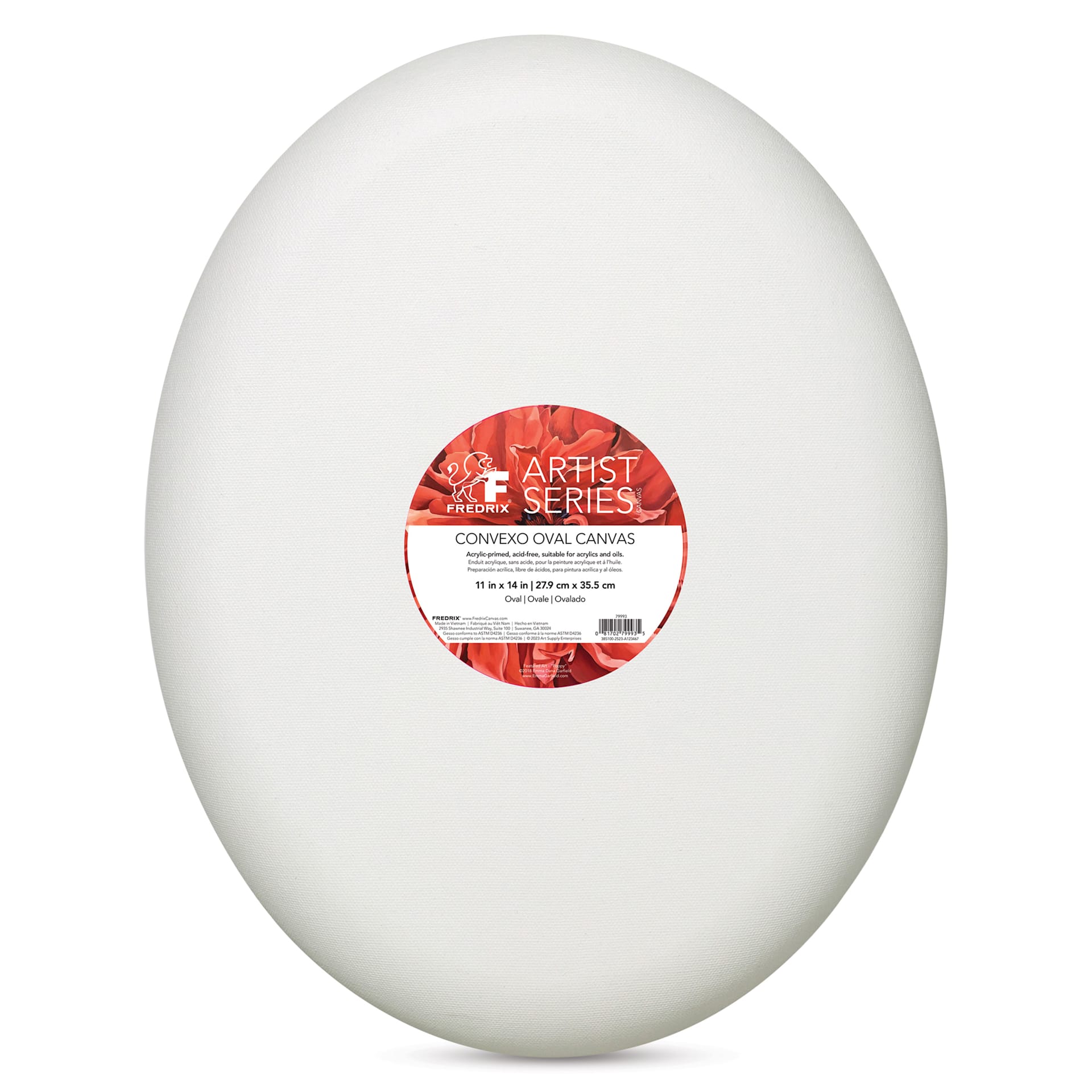 Fredrix Convexo Canvas - 11" x 14", Oval, front of canvas