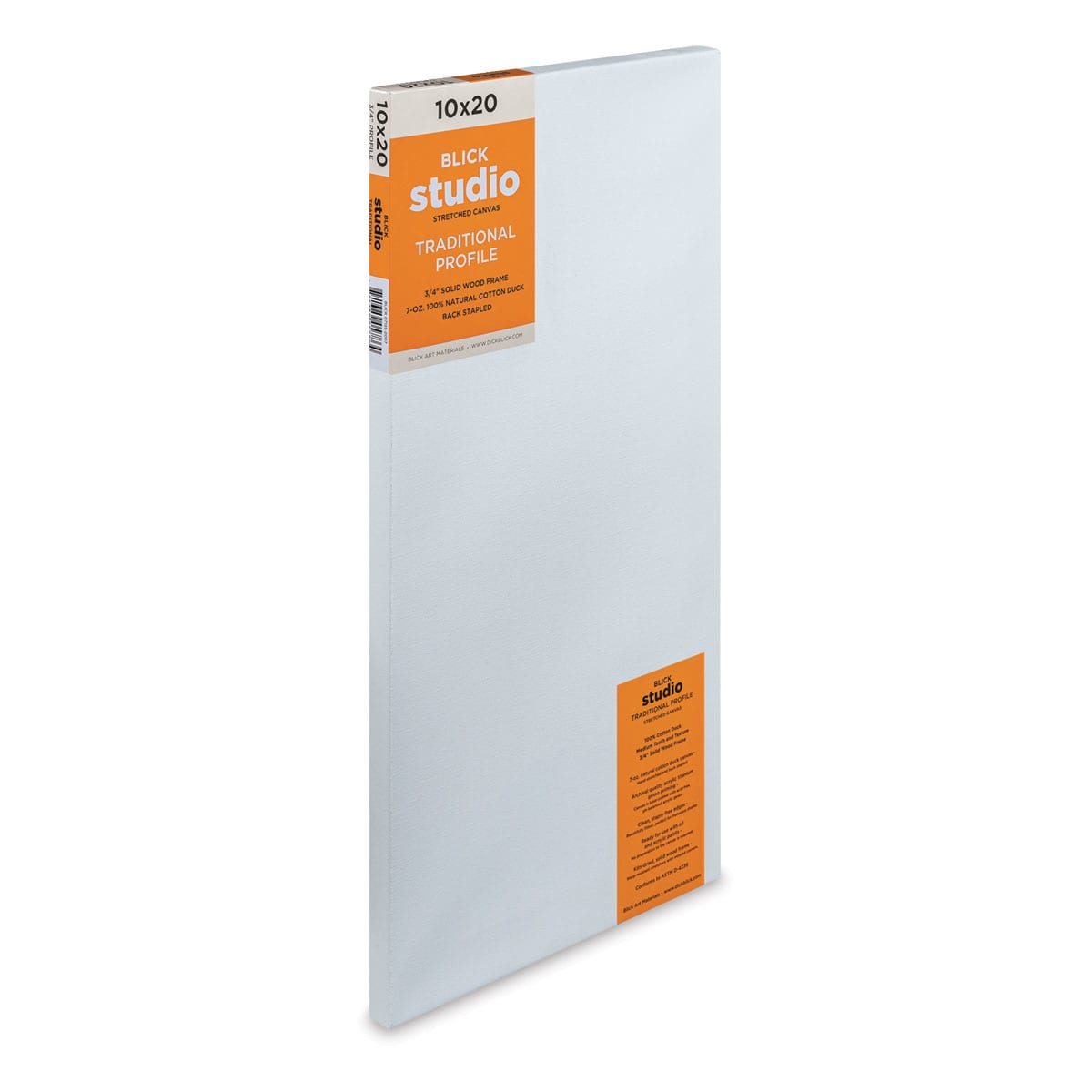 Blick Studio Stretched Cotton Canvas - Traditional Profile, 10" x 20" (side view)