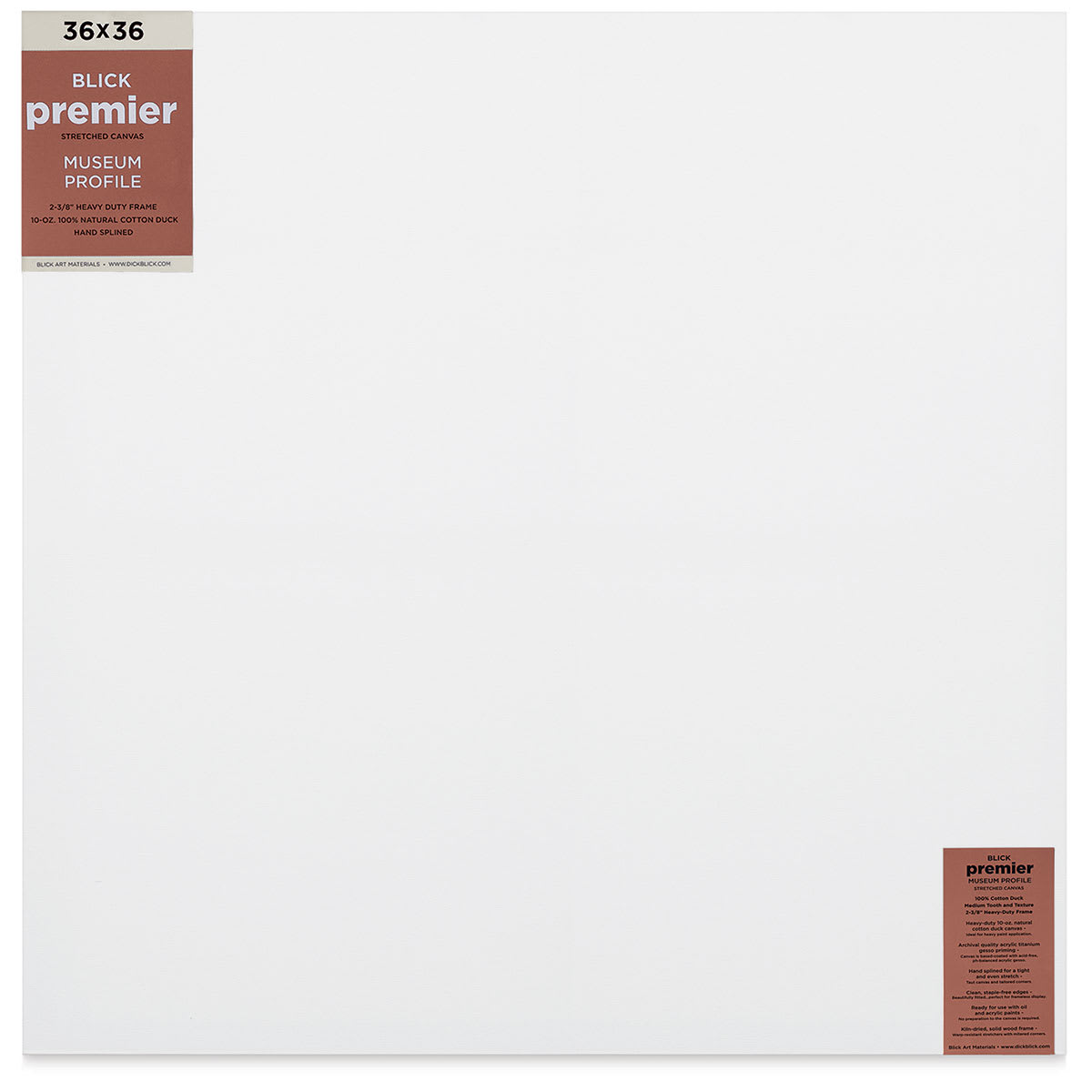 Blick Premier Stretched Cotton Canvas - Museum Profile, Splined, 36" x 36" (front)