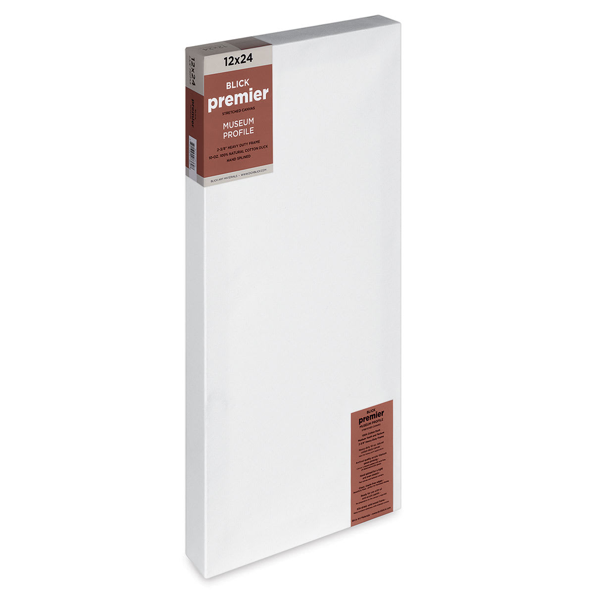 Blick Premier Stretched Cotton Canvas - Museum Profile, Splined, 12" x 24" (side view)