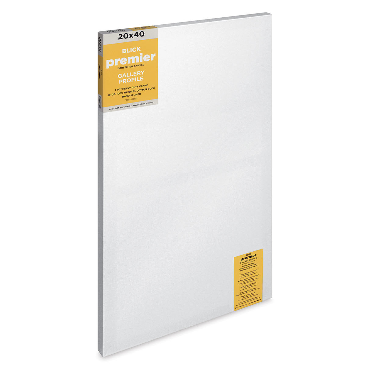 Blick Premier Stretched Cotton Canvas - Gallery Profile, Splined, 20" x 40" (side view)