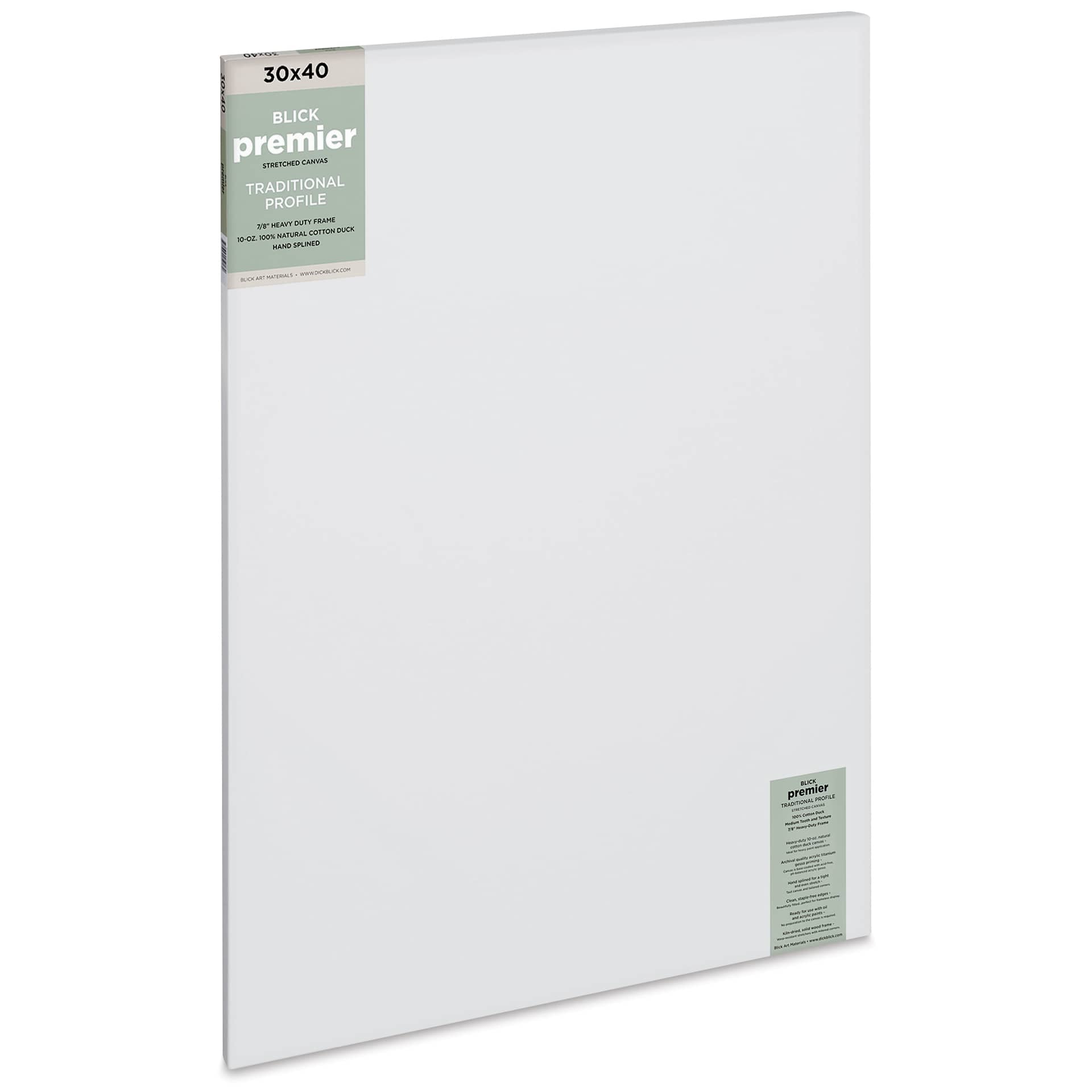 Blick Premier Stretched Cotton Canvas - Traditional Profile, Splined, 30" x 40"