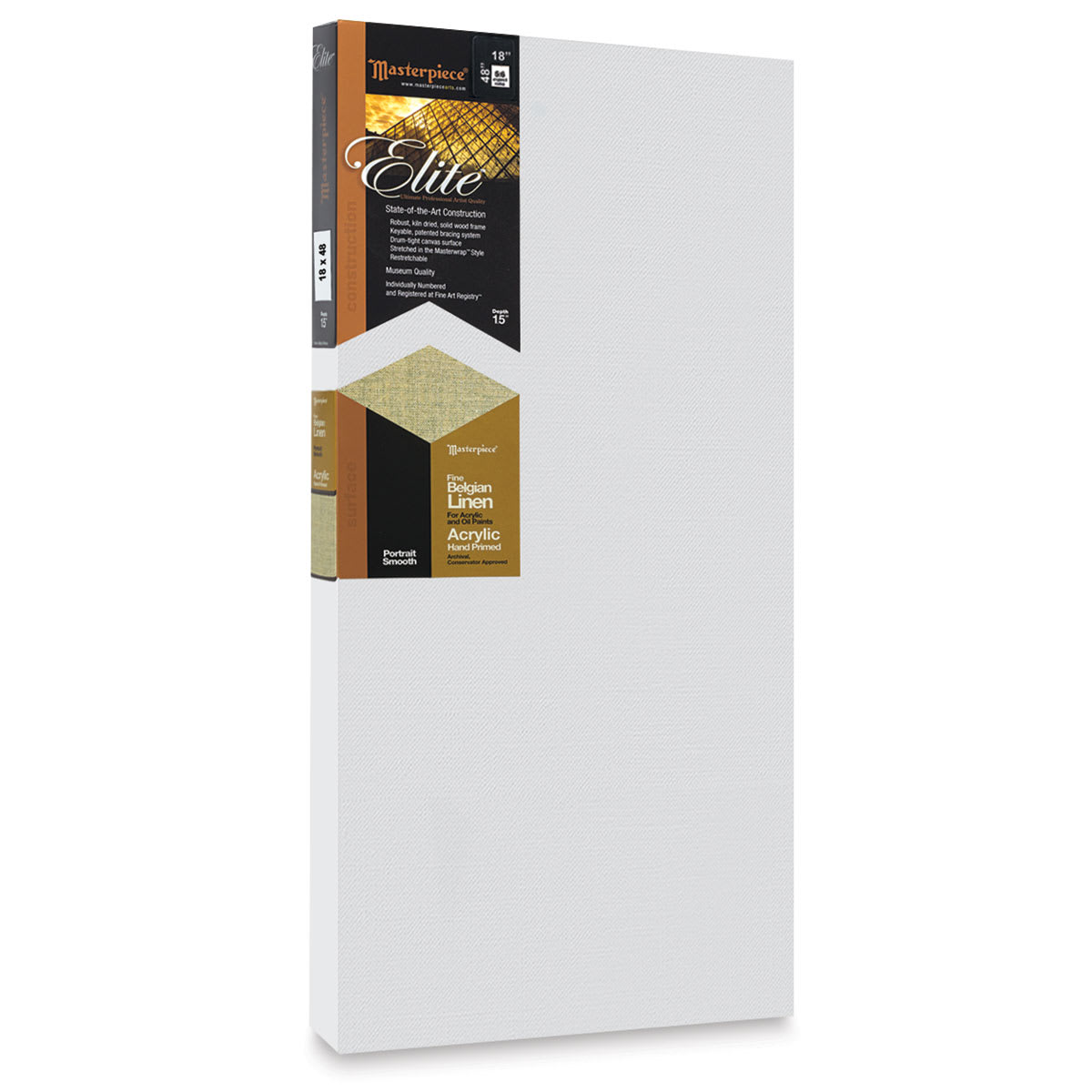 Masterpiece Elite Portrait Smooth Canvas - 18" x 48", Acrylic Primed