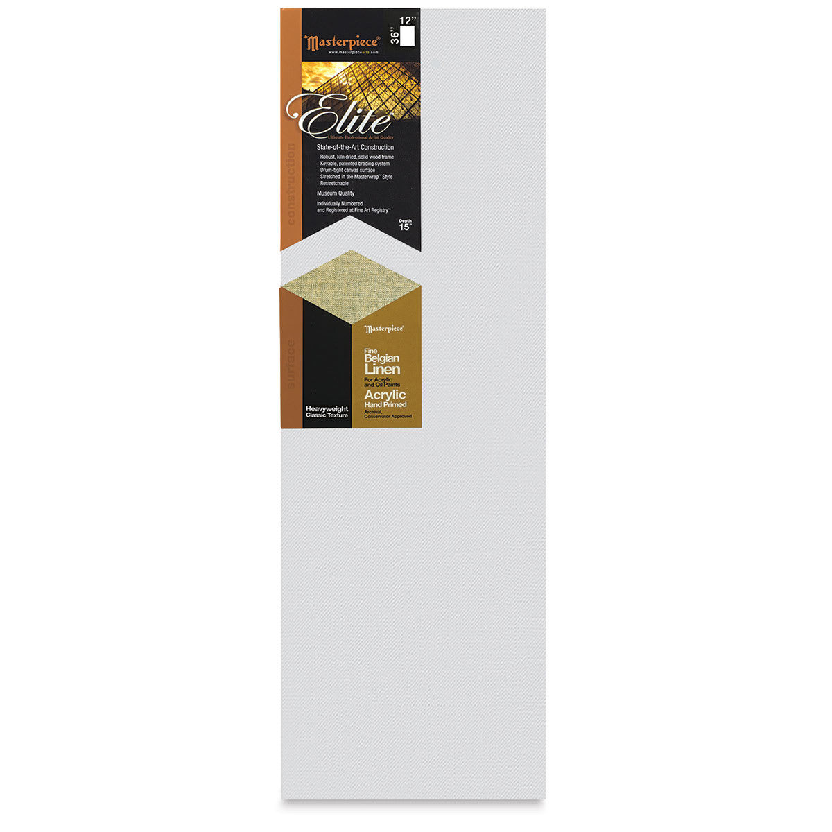 Masterpiece Elite Heavyweight Canvas - 12" x 36", Acrylic Primed