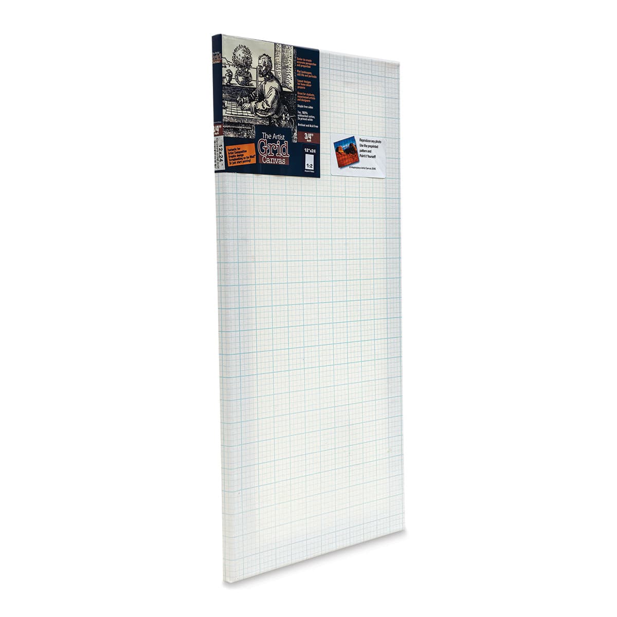 The Artist Grid 3/4" Profile Cotton Canvas - 12" x 24", Artist Grid