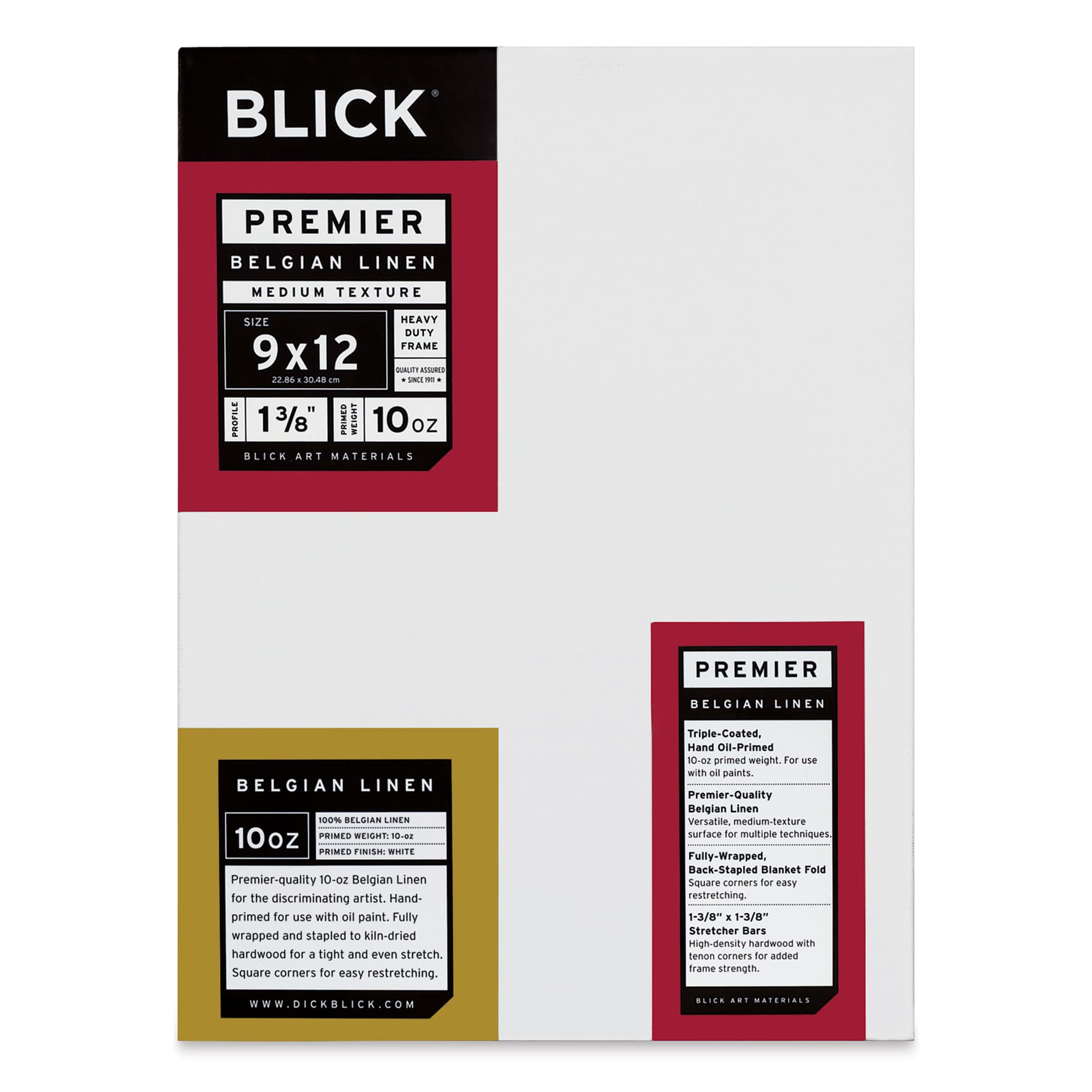 Blick Premier Belgian Linen - 9" x 12", Oil-Primed, 1-3/8" Profile