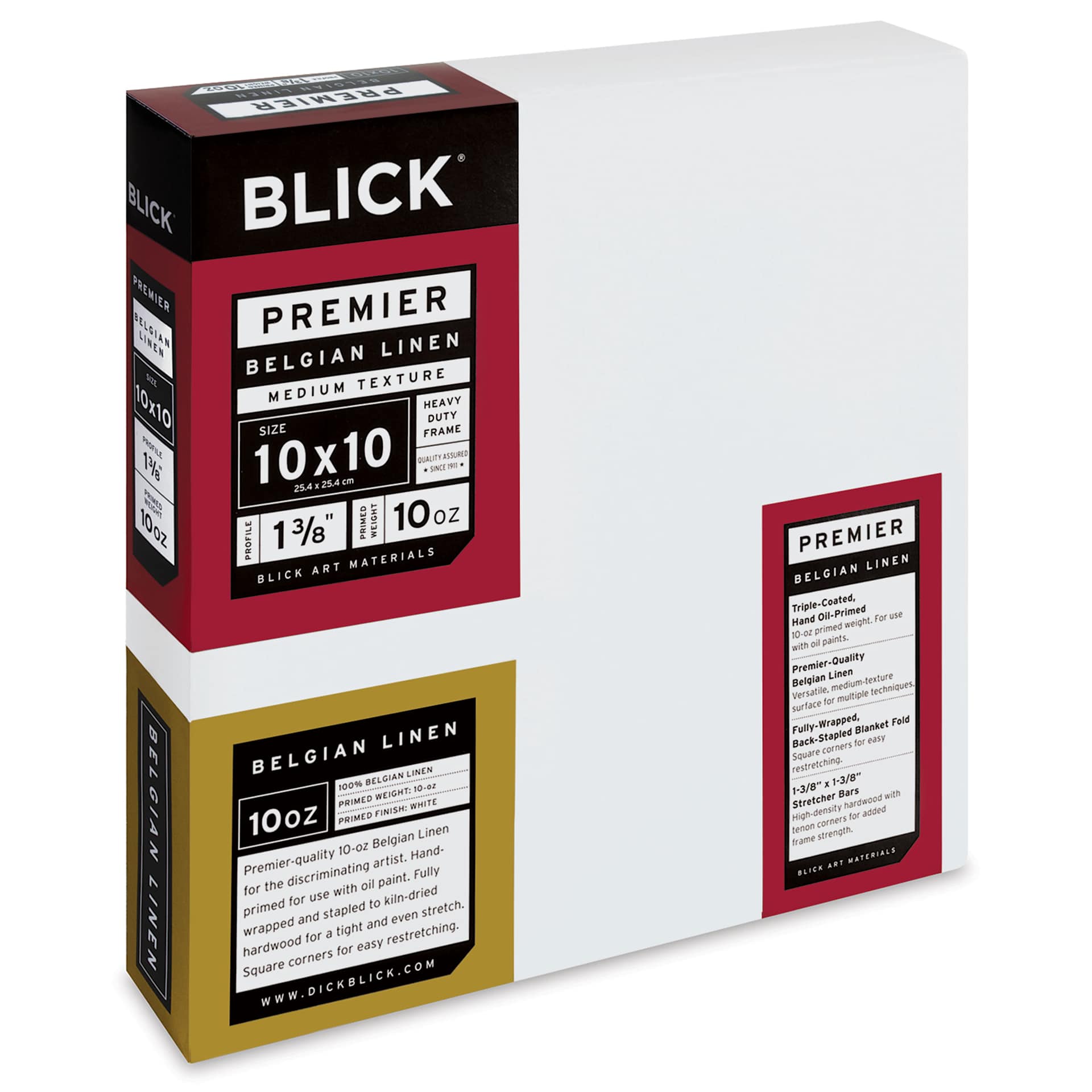 Blick Premier Belgian Linen - 10" x 10", Oil-Primed, 1-3/8" Profile
