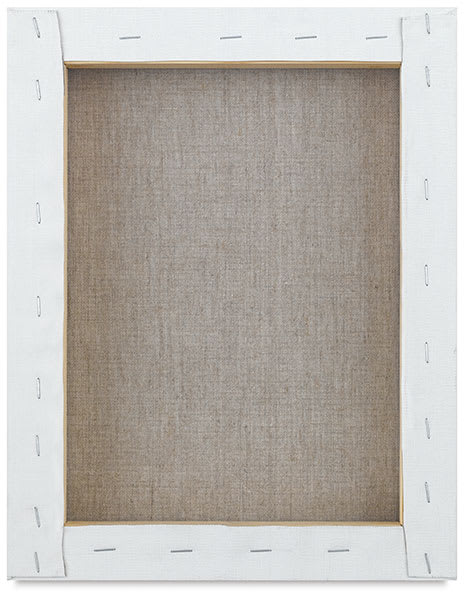 Blick Premier Belgian Linen Canvas - Back of canvas showing back staples