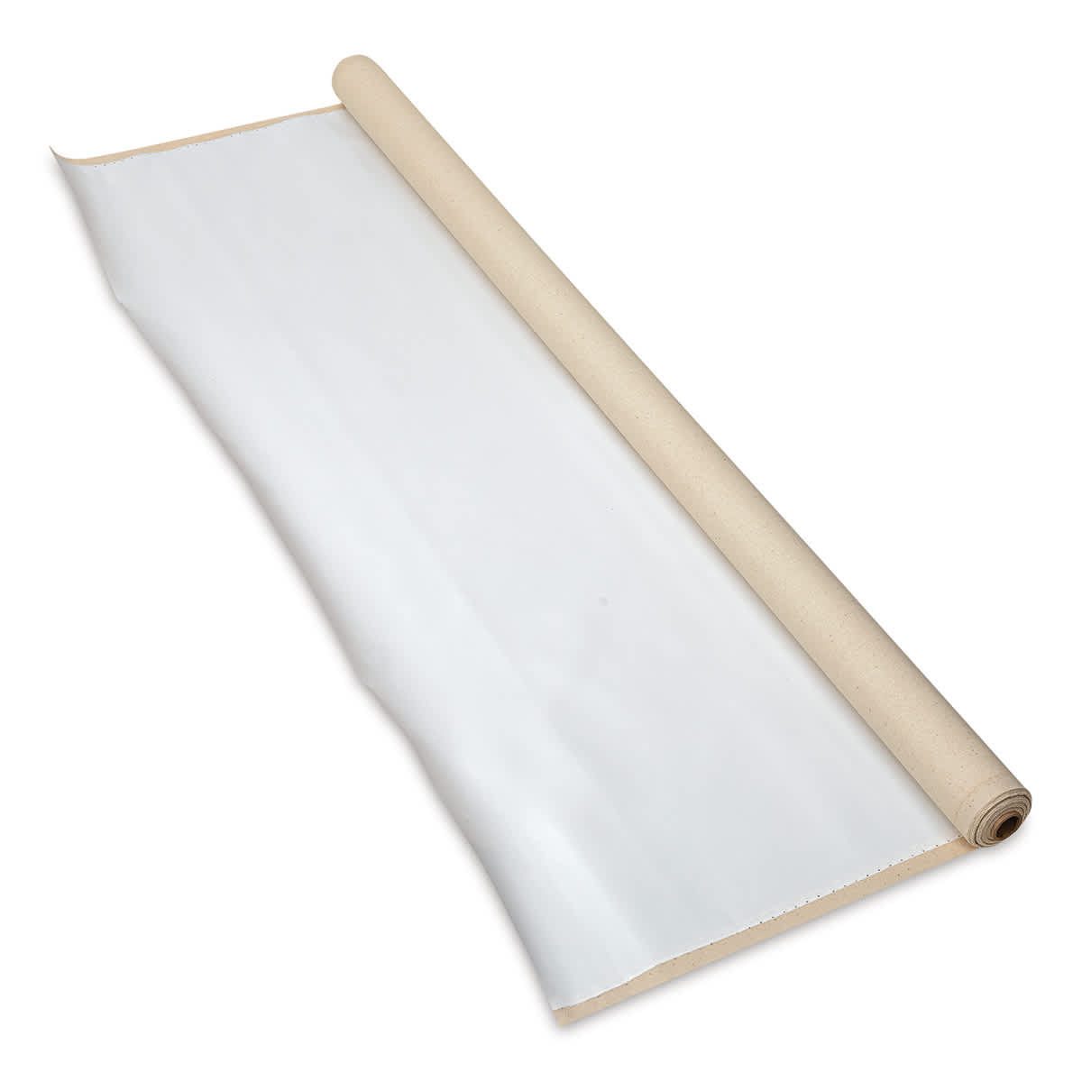 Fredrix Cotton Duck Canvas Roll - 53" x 6 yards, Acrylic Primed (partially unrolled)