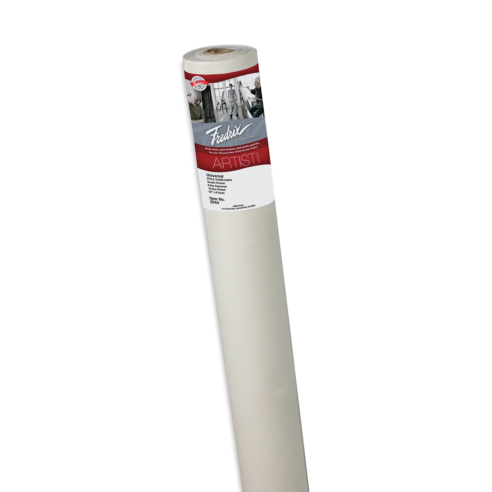 Fredrix Cotton Duck Canvas Roll - 53" x 6 yards, Acrylic Primed