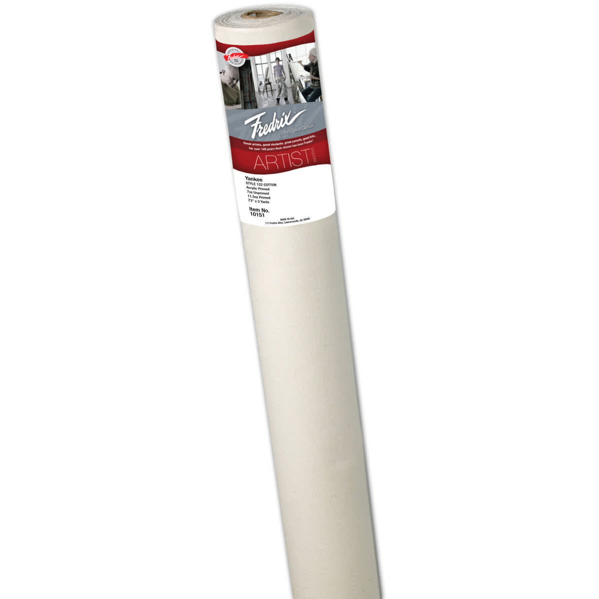 FREDRIX Artist Series 122 Yankee 11.5 oz. Primed Cotton Canvas Roll, 73 inches X 3 yards