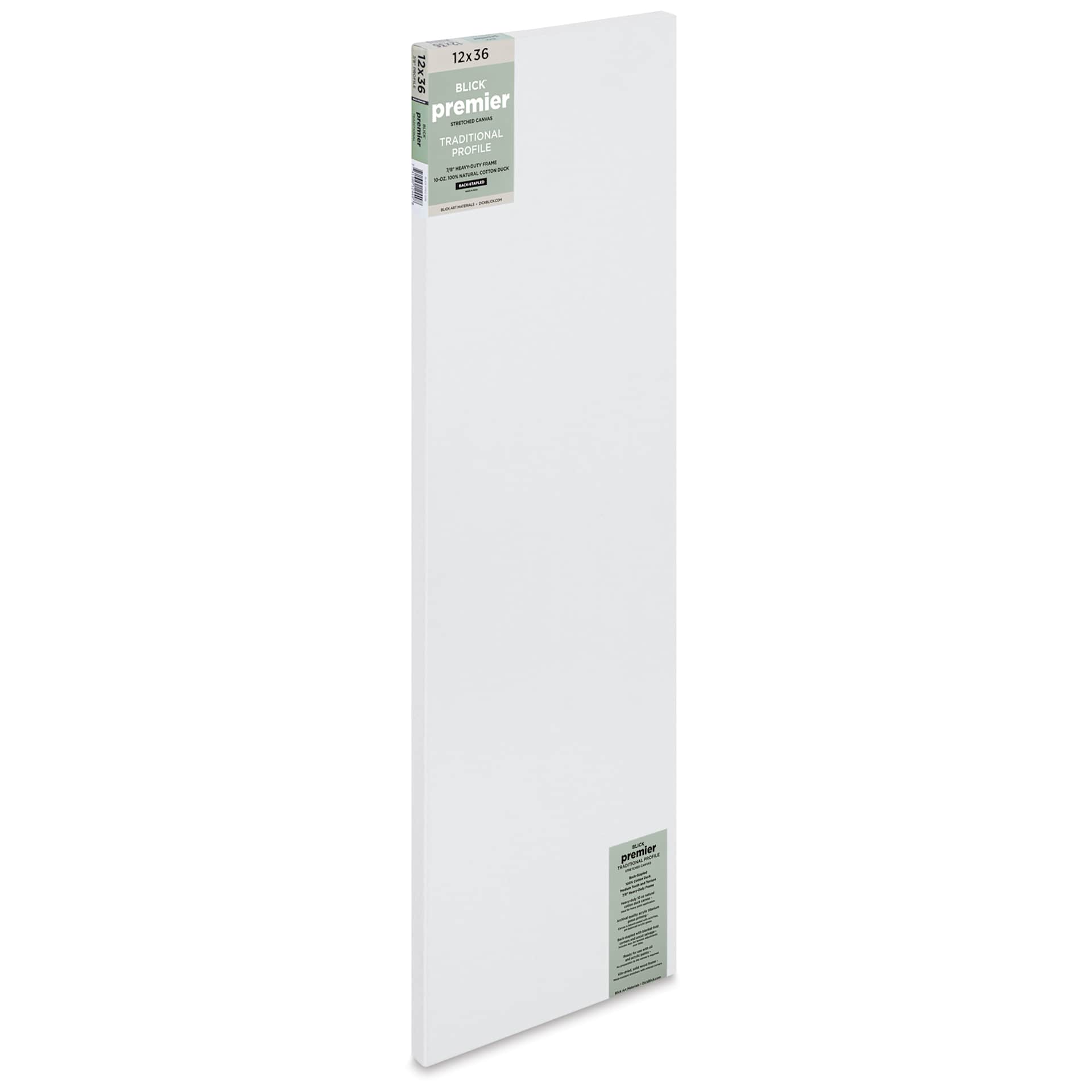Blick Premier Stretched Cotton Canvas - Traditional Profile, Back-Stapled, 12" x 36"