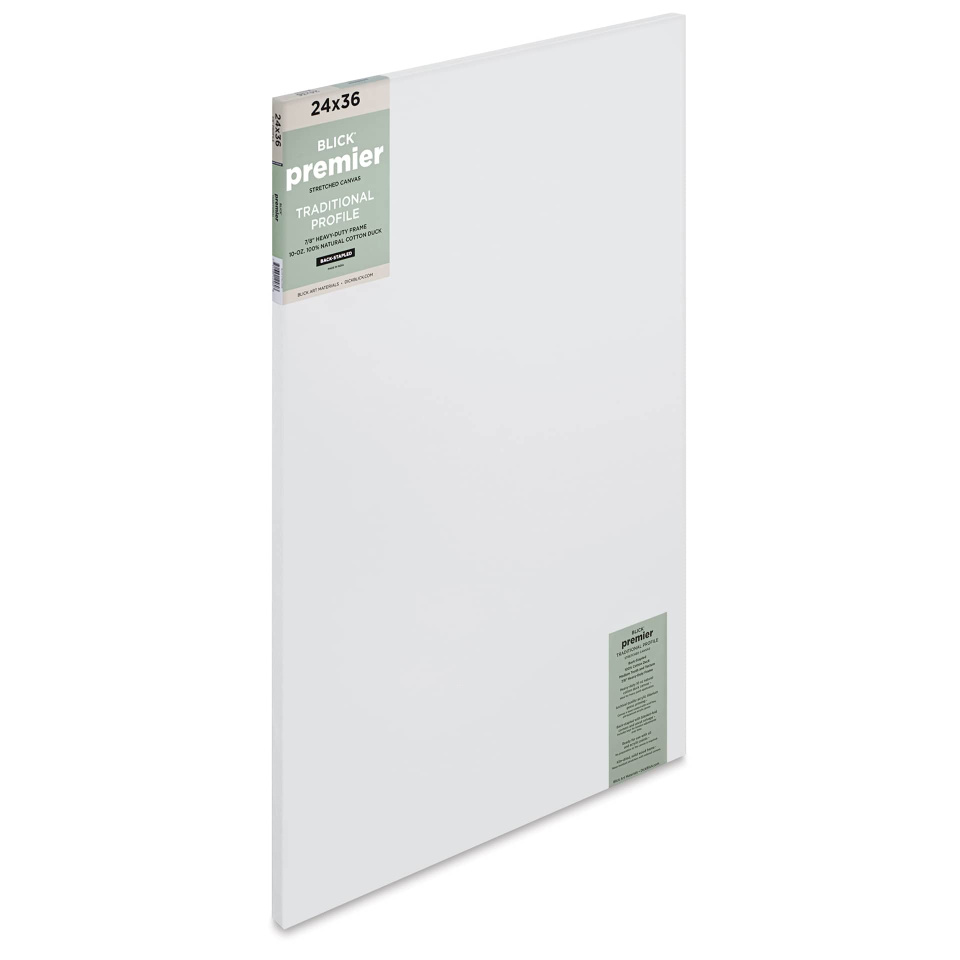Blick Premier Stretched Cotton Canvas - Traditional Profile, Back-Stapled, 24" x 36"