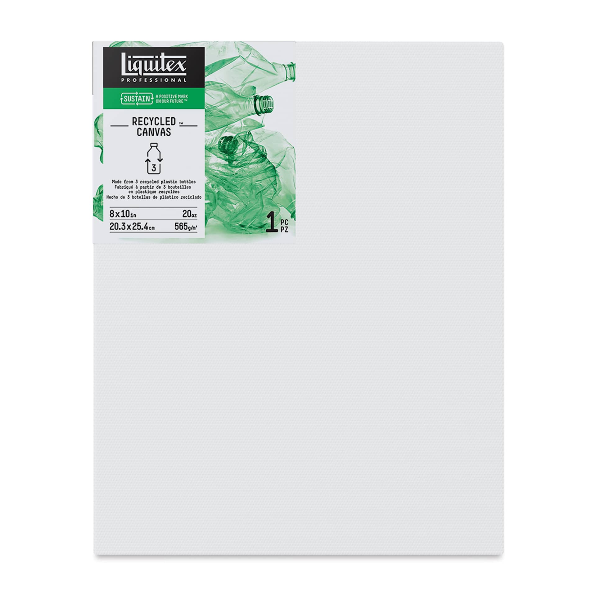 Liquitex Recycled Stretched Canvas - 8" x 10", 3/4" Traditional Profile, front view