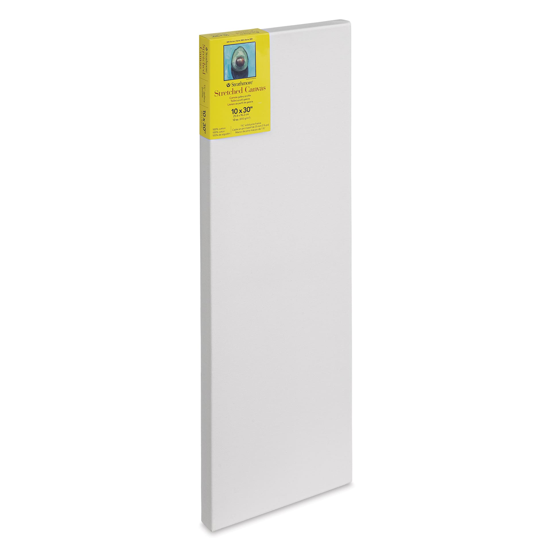 Strathmore 300 Series Stretched Cotton Canvas - 1-3/8" Profile, 10" x 30" side view