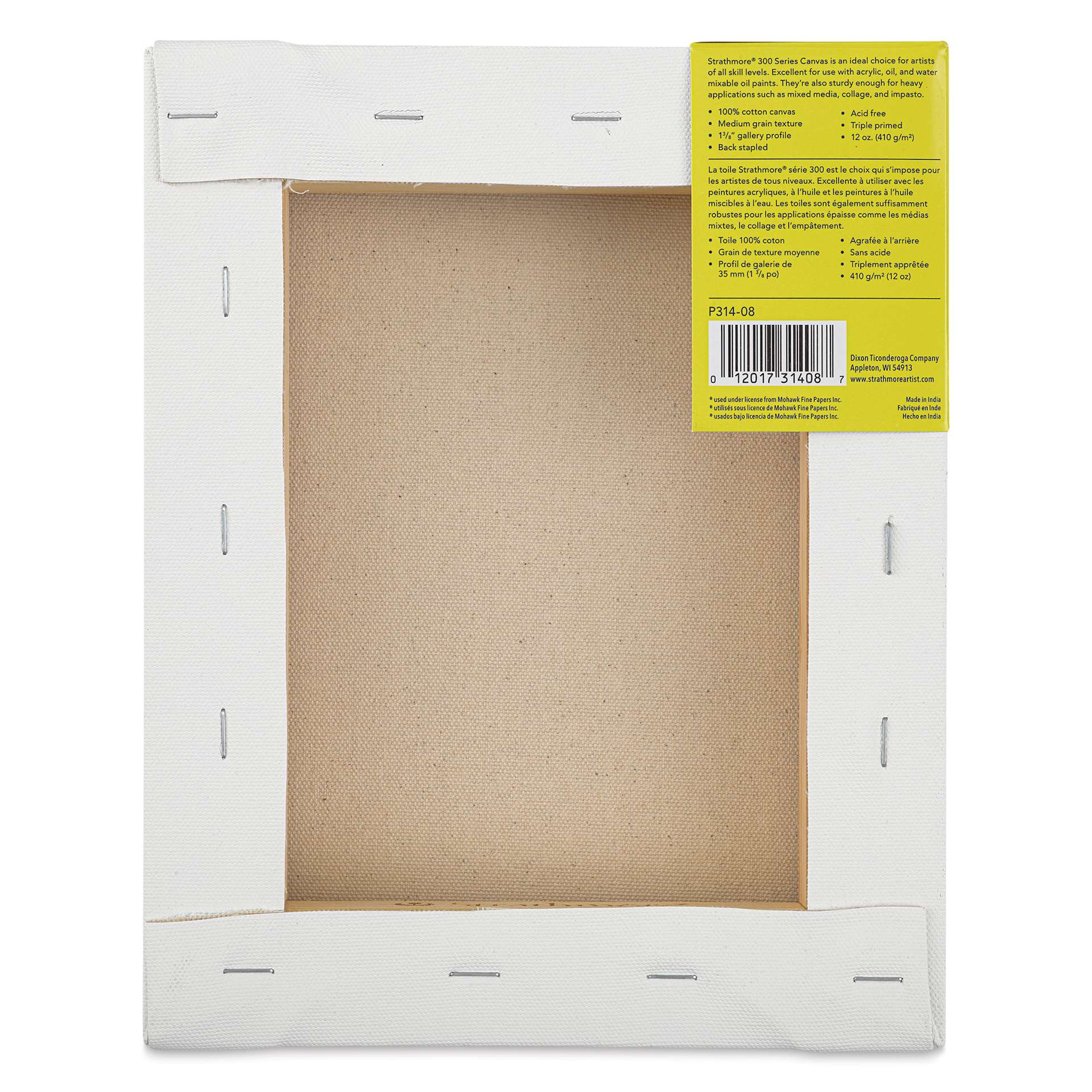 Strathmore 300 Series Stretched Cotton Canvas - 1-3/8" Profile, 8" x 10" back
