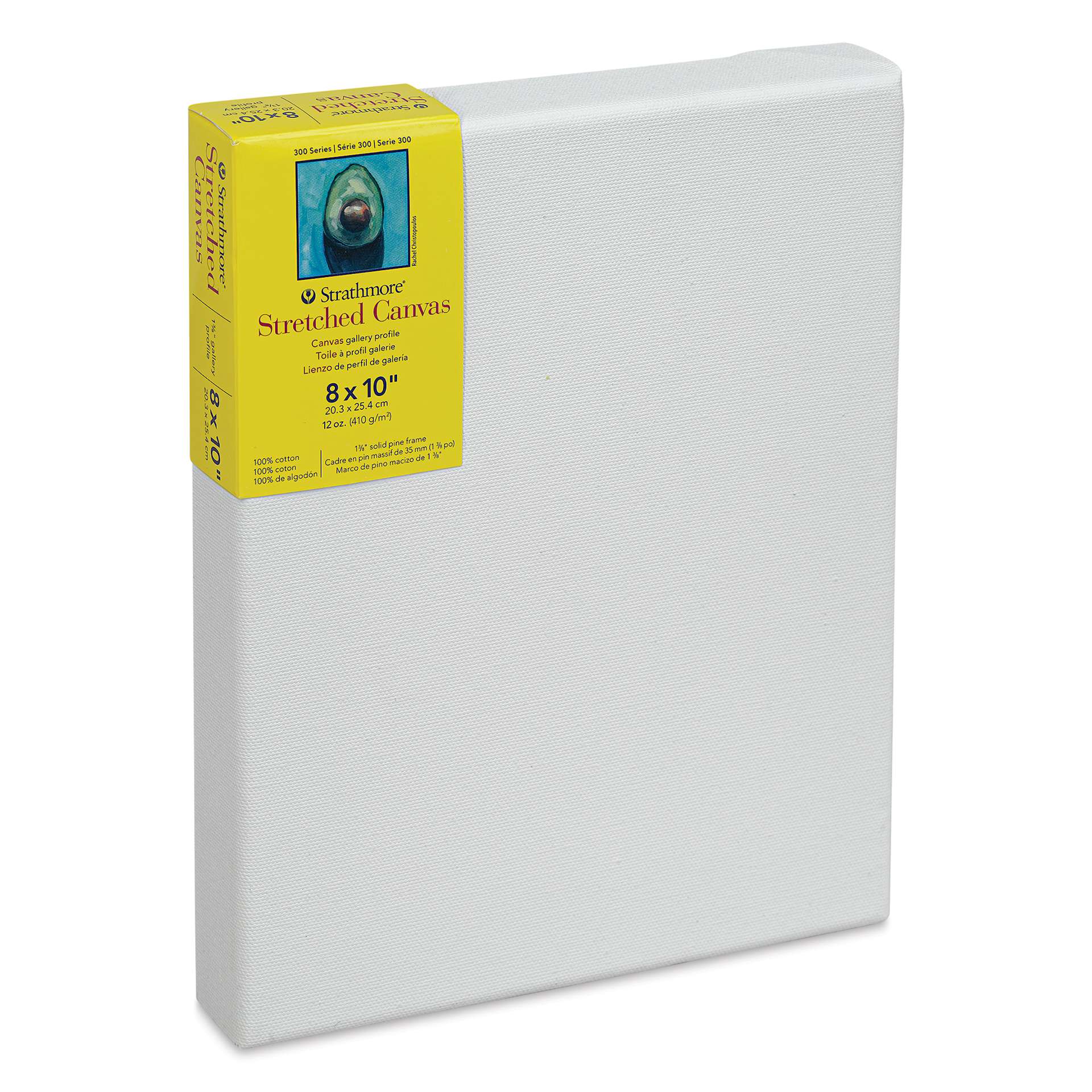Strathmore 300 Series Stretched Cotton Canvas - 1-3/8" Profile, 8" x 10" side view