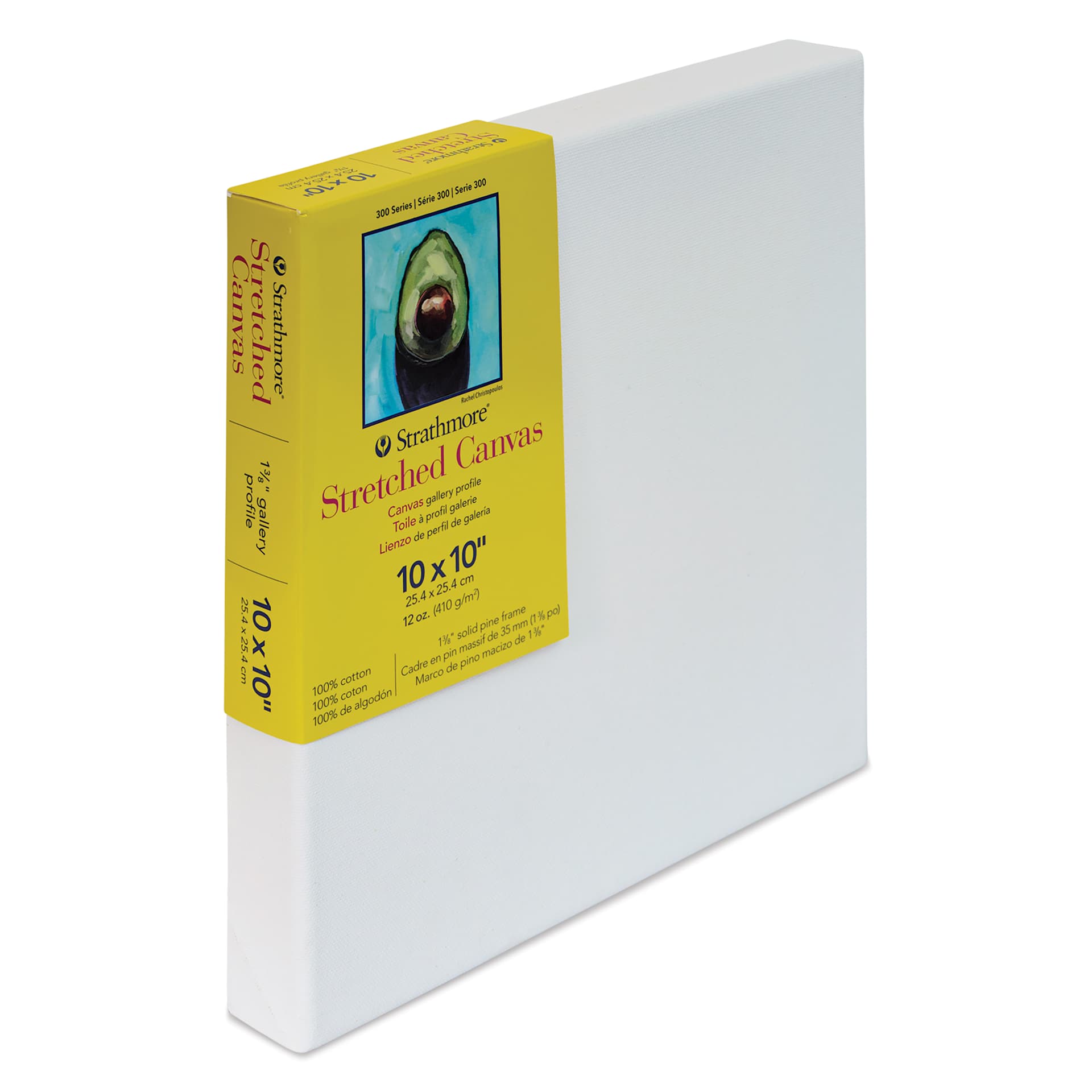 Strathmore 300 Series Stretched Cotton Canvas - 1-3/8" Profile, 10" x 10" side view
