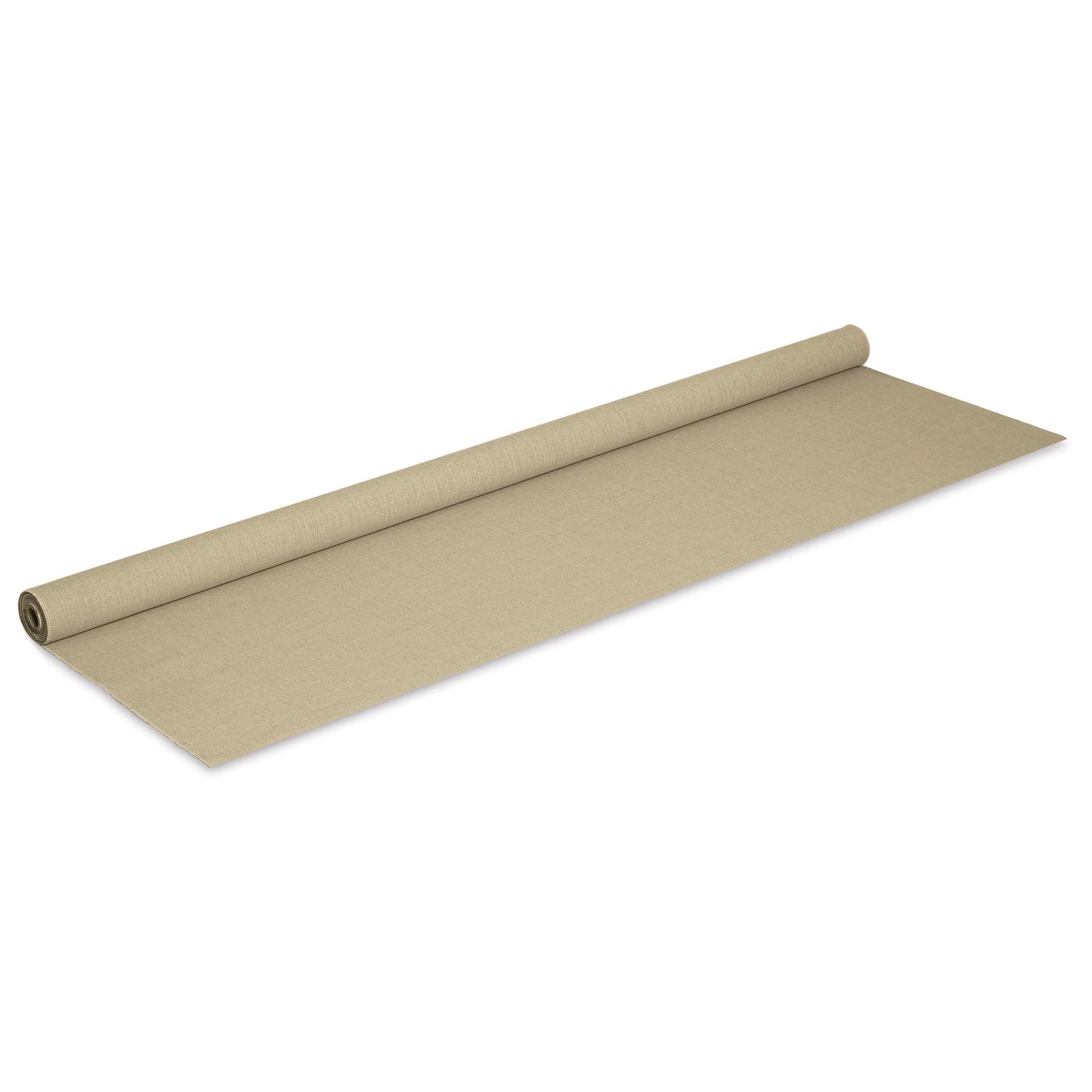 Blick Studio Unprimed Linen Canvas Rolls and Blankets - Rough, 10 oz, 84" x 10 yards, Roll partially unrolled