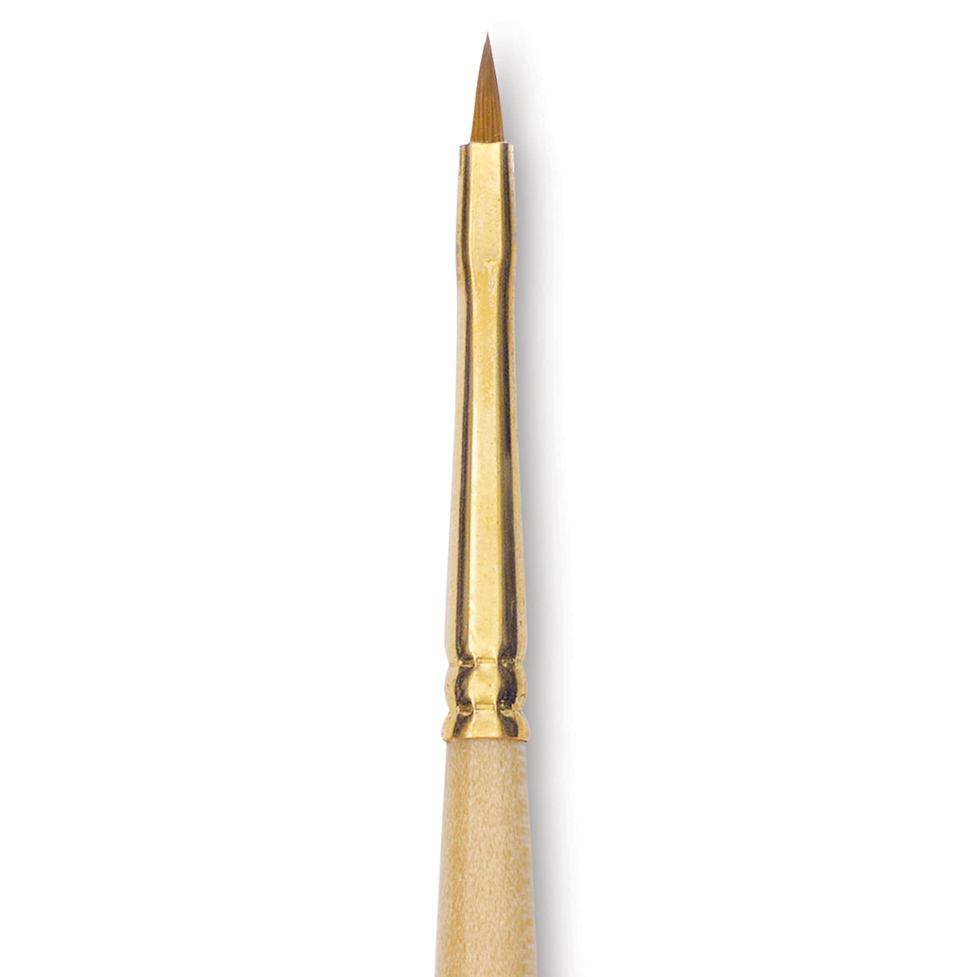 Silver Brush Silver Kolinsky Red Sable Brush - Short Handle, Pointed Filbert, Size 2/0, close-up