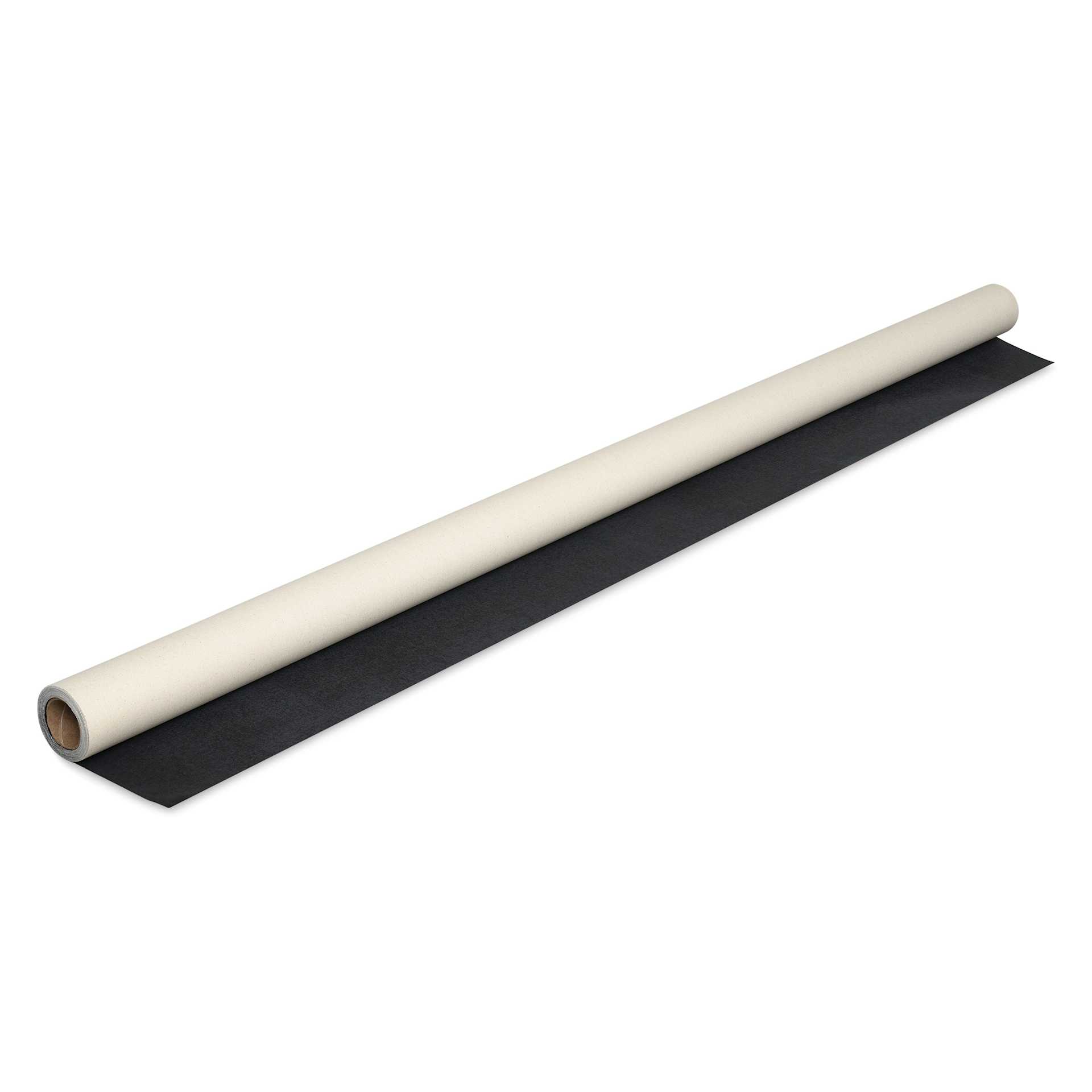 Blick Studio Black Cotton Canvas Roll - 72" x 6 yd partially unrolled