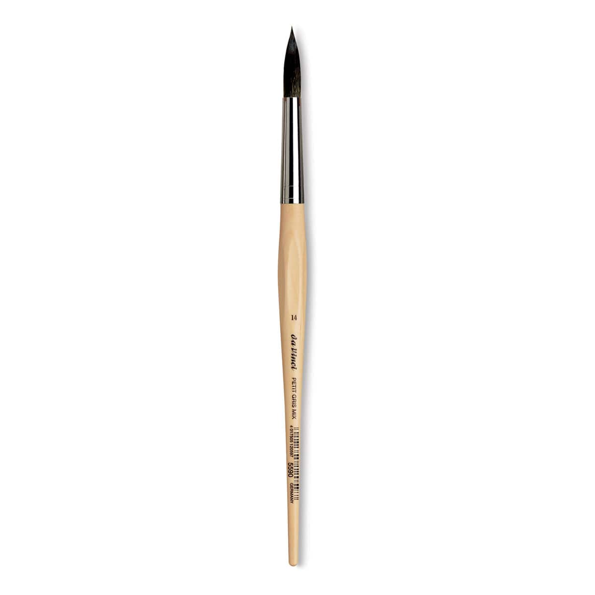 Da Vinci Petit Gris Pur Blue Squirrel Brush - Round, Short Handle, Size 14