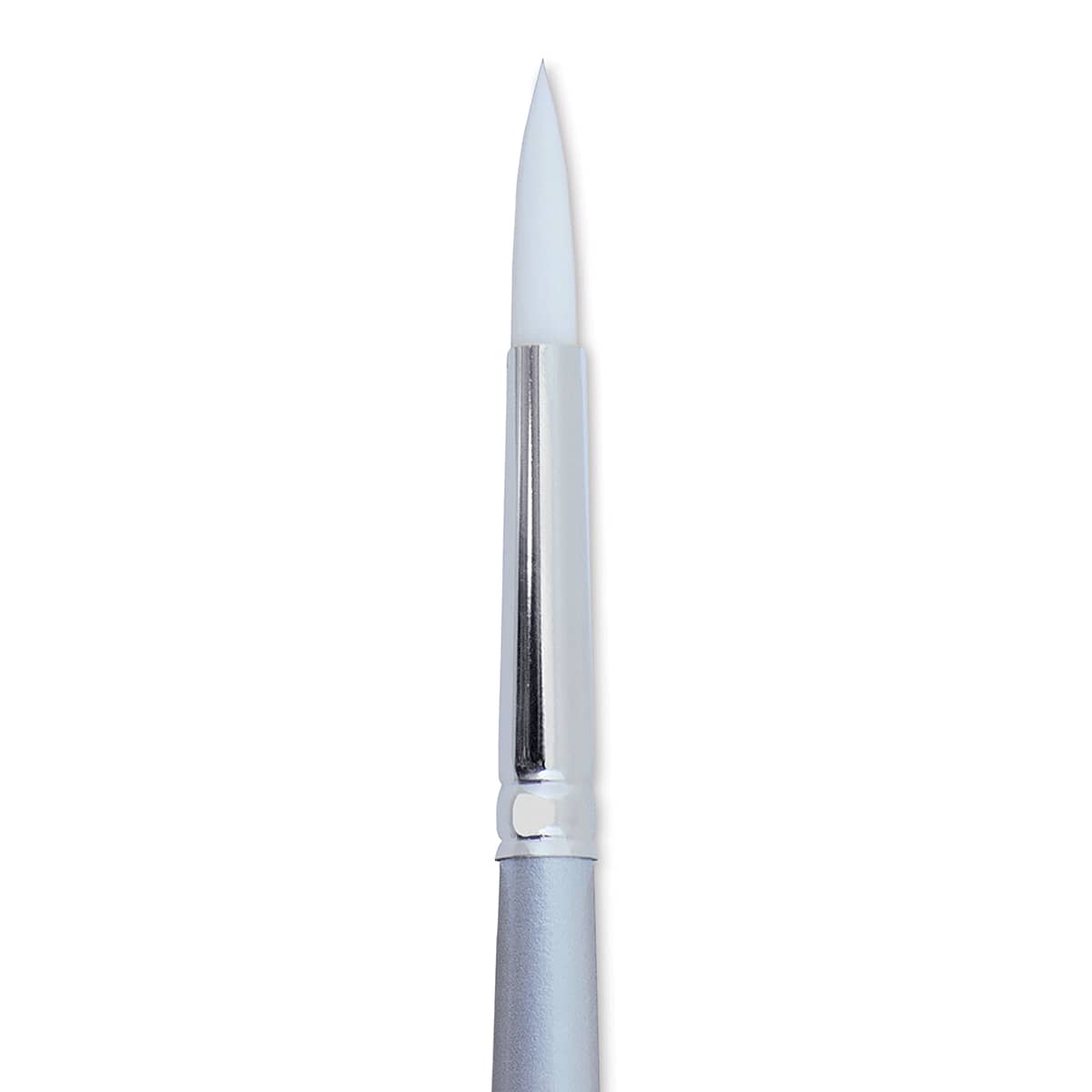 Silver Brush Silverwhite Synthetic Brush - Round, Short Handle, Size 8 close up