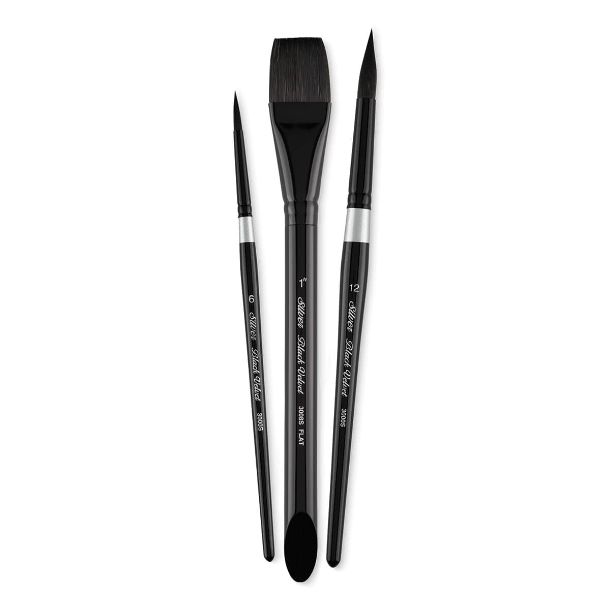 Silver Brush Black Velvet Watercolor Brush Set - Basics, Set of 3