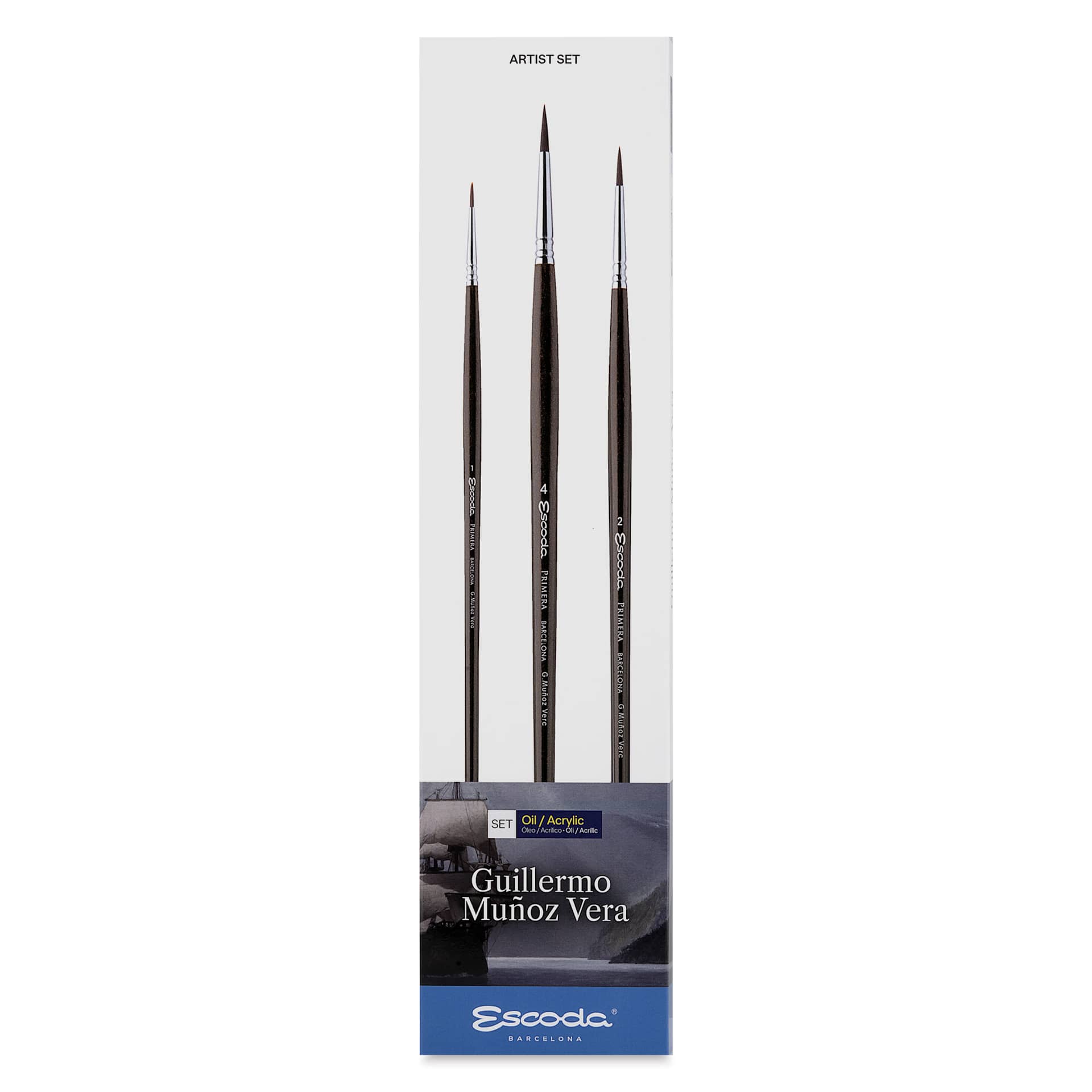 Escoda Signature Brush Set - Guillermo Munoz Vera, front of the packaging