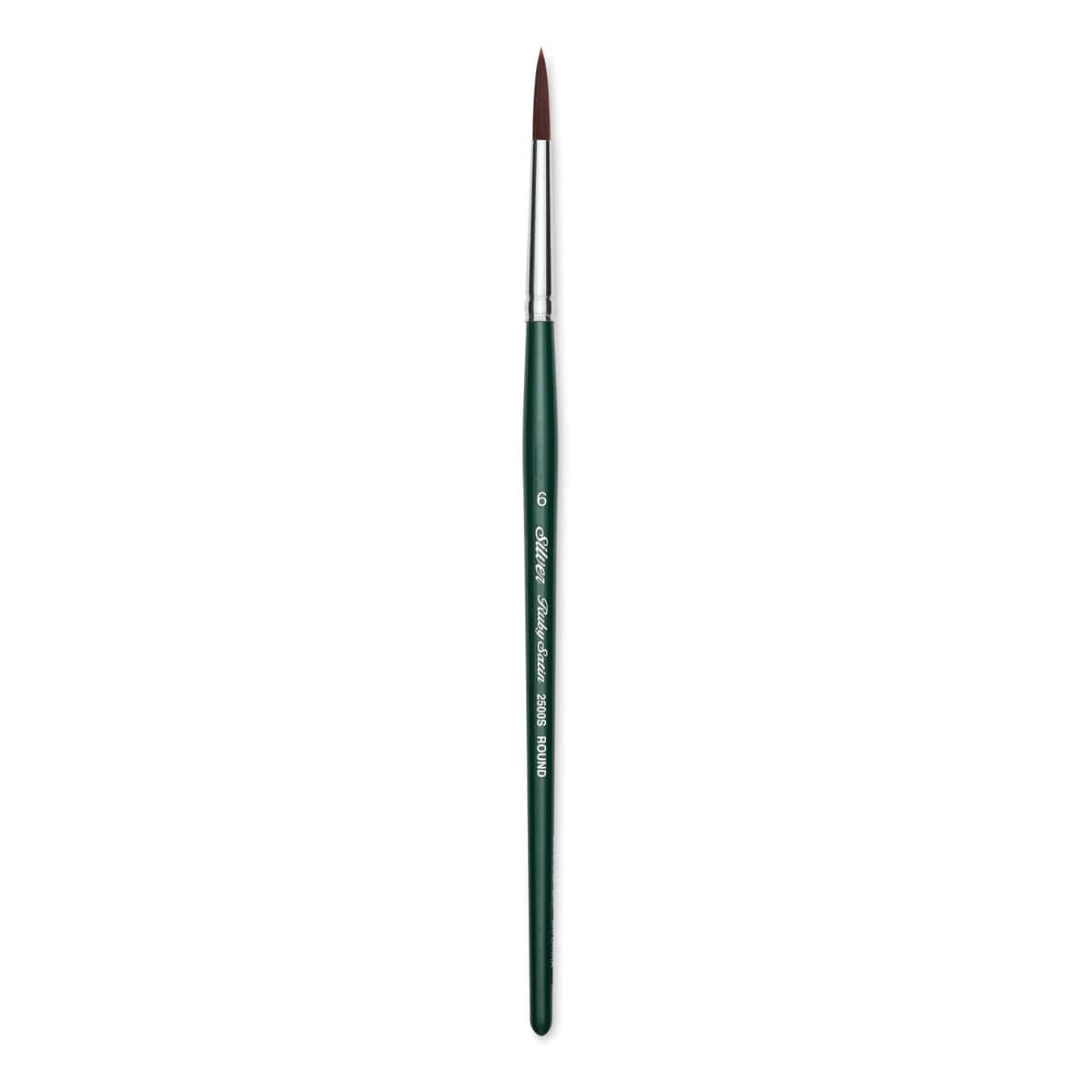 Silver Brush Ruby Satin Synthetic Brush - Round, Size 6, Short Handle