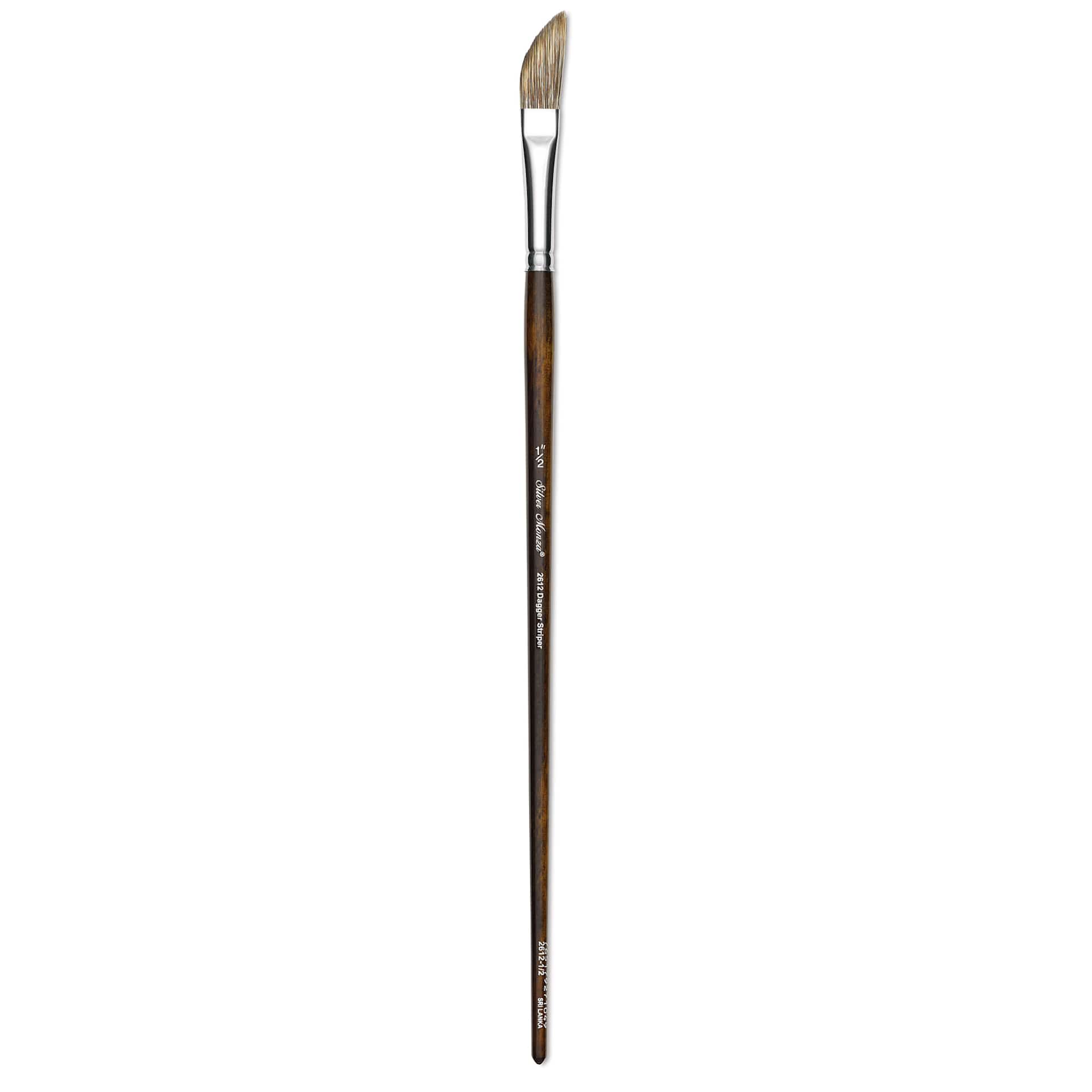 Silver Brush Monza Synthetic Mongoose Artist Brush - Long Handle, Dagger Striper, Size 1/2"