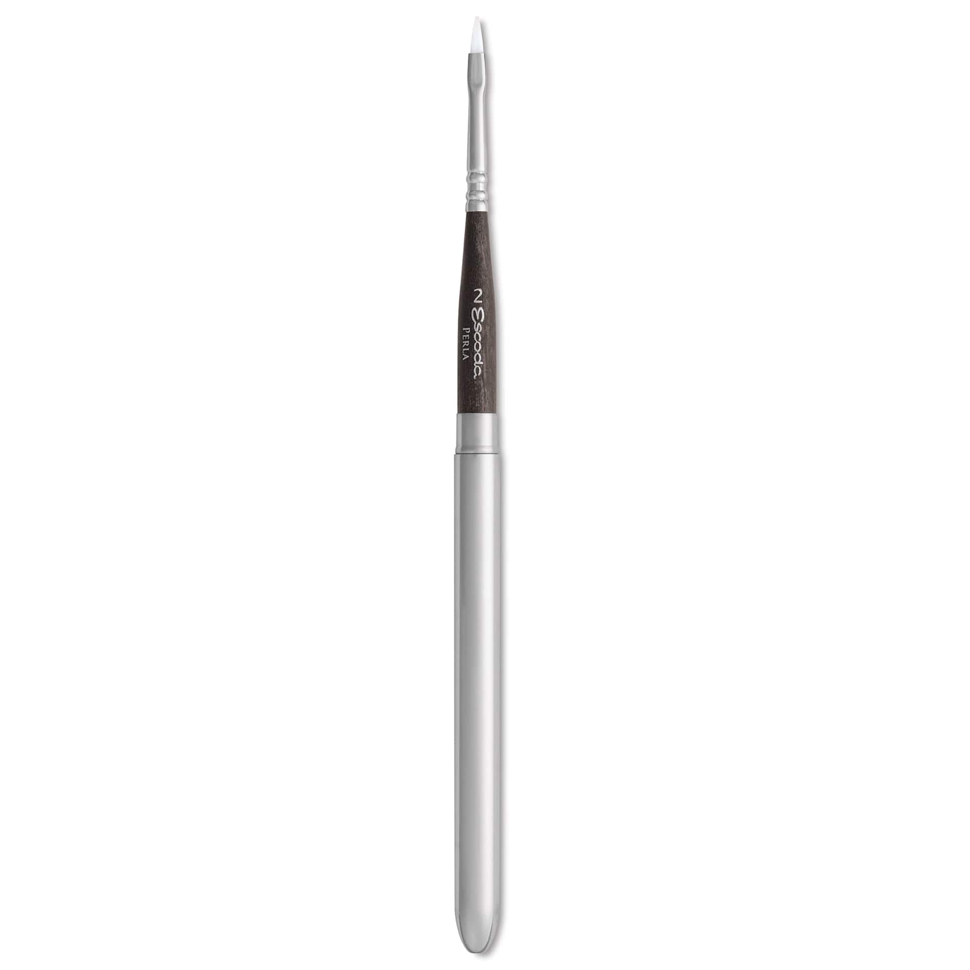 Escoda Perla Toray White Synthetic Travel Brush - Bright, Short Handle, Size 2