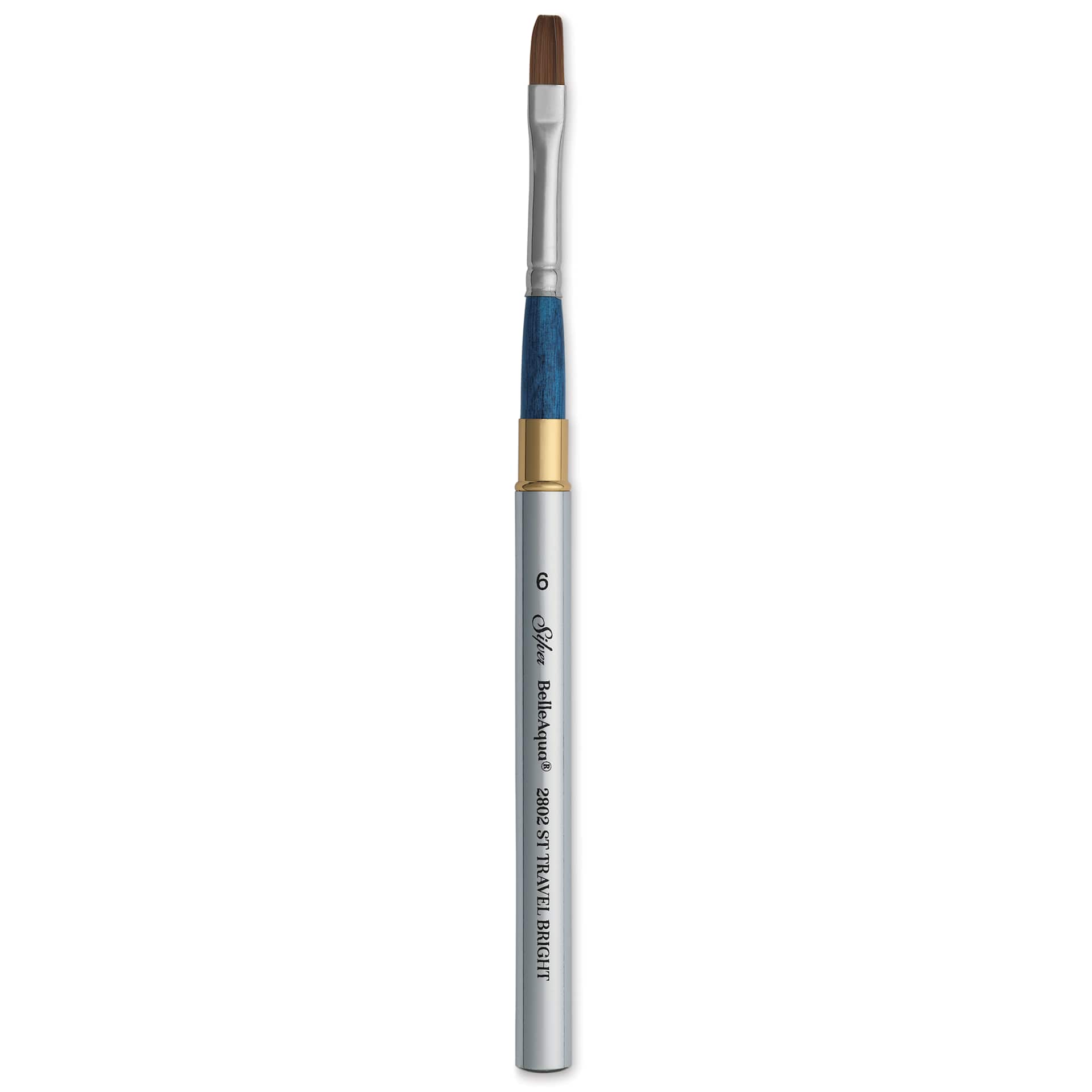 Silver Brush BelleAqua Travel Brush - Bright, Short Handle, Size 6