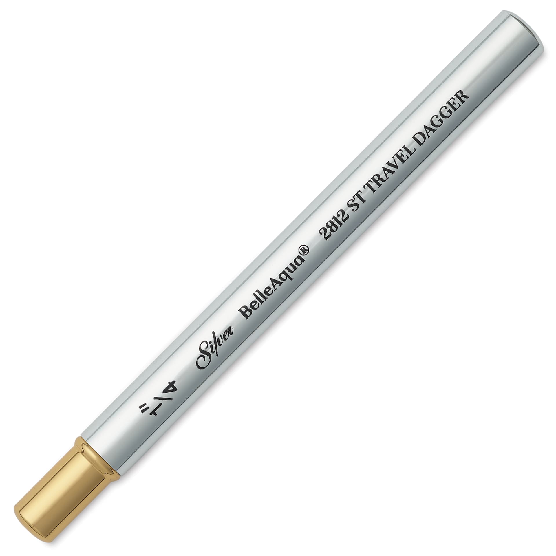 Silver Brush BelleAqua Travel Brush - Dagger, Short Handle, Size 1/4", brush top inserted in handle