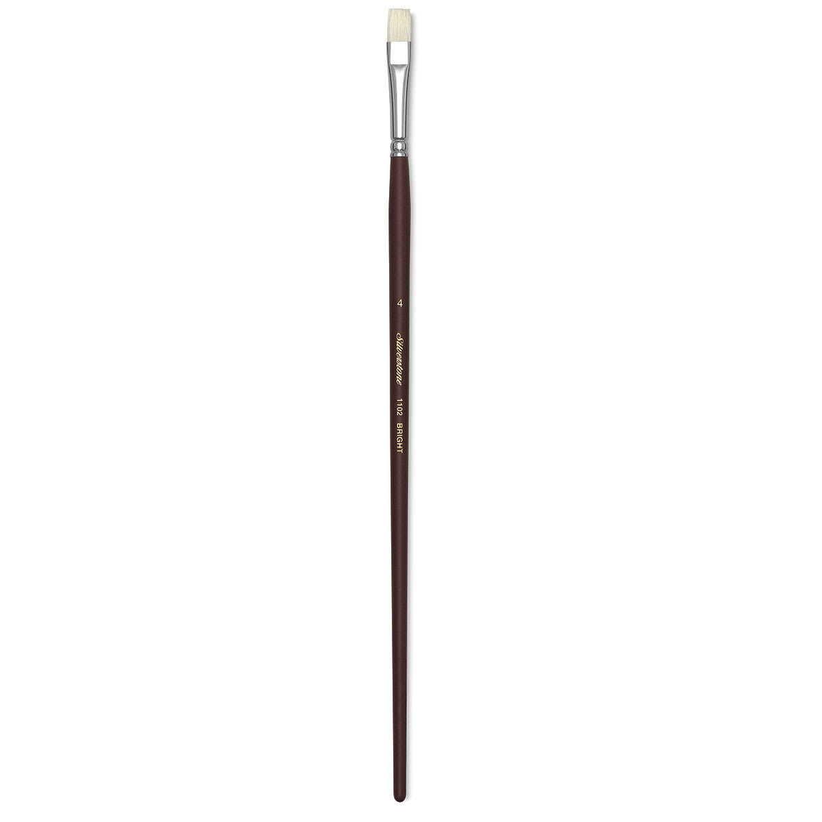 Silver Brush Silverstone Premium White Hog Bristle Brush - Bright, Long Handle, Size 4