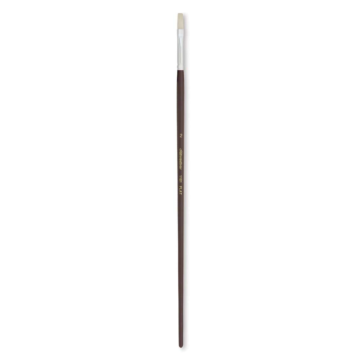 Silver Brush Silverstone Premium White Hog Bristle Brush - Flat, Long Handle, Size 2