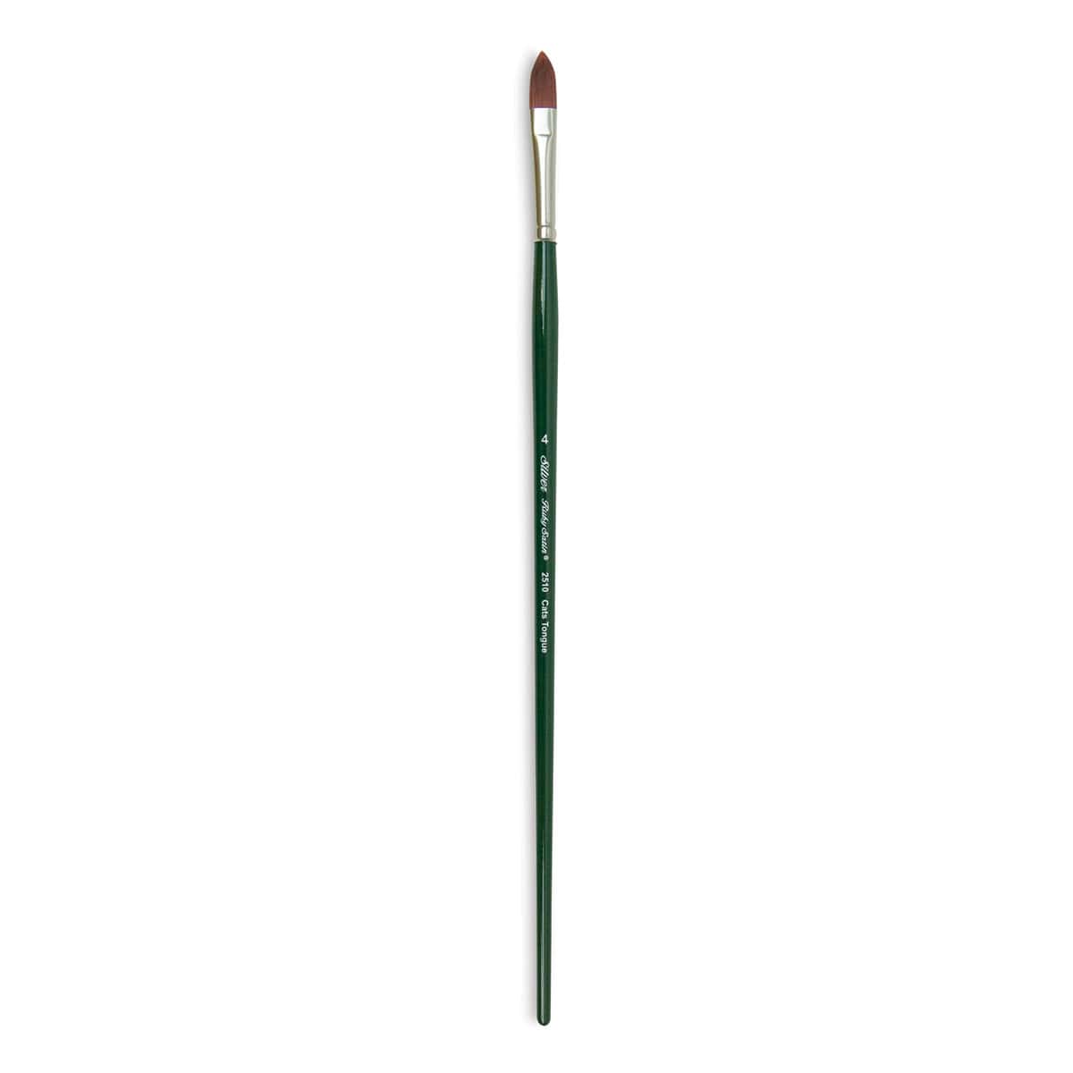 Silver Brush Ruby Satin Synthetic Brush - Cat's Tongue, Size 4, Long Handle
