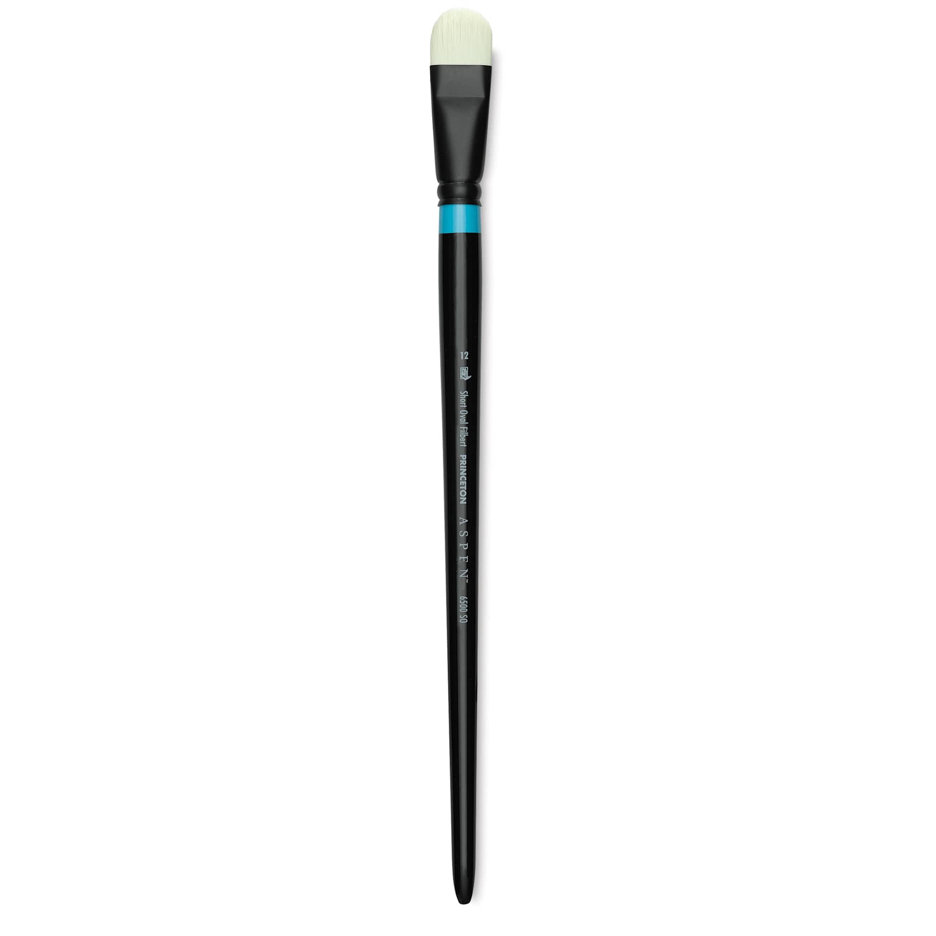 Princeton Series 6500 Aspen Synthetic Brush - Size 12, Short Oval Filbert, Long Handle