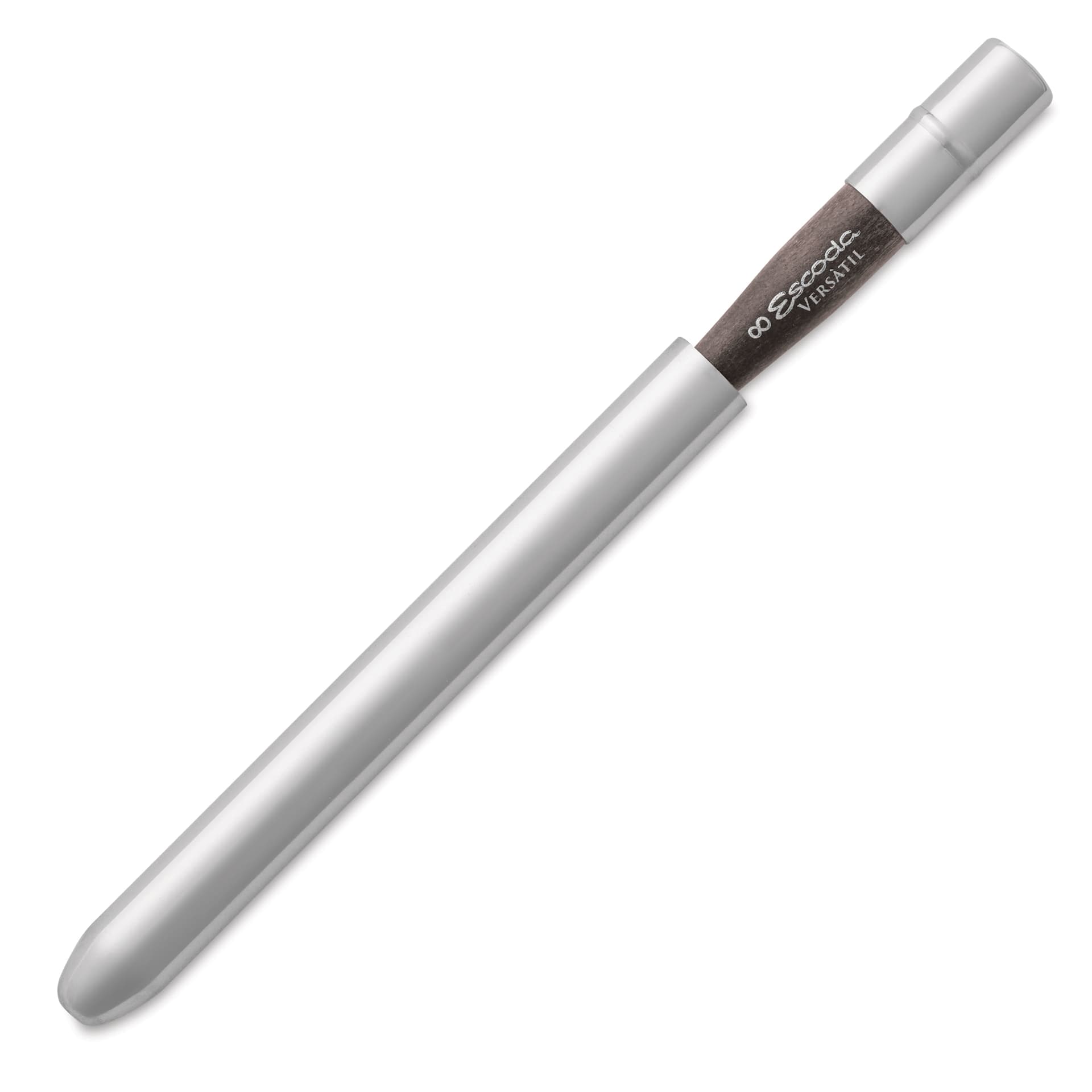 Escoda Versatil Travel Brush - Filbert, Short Handle, Size 8, brush top inserted in handle