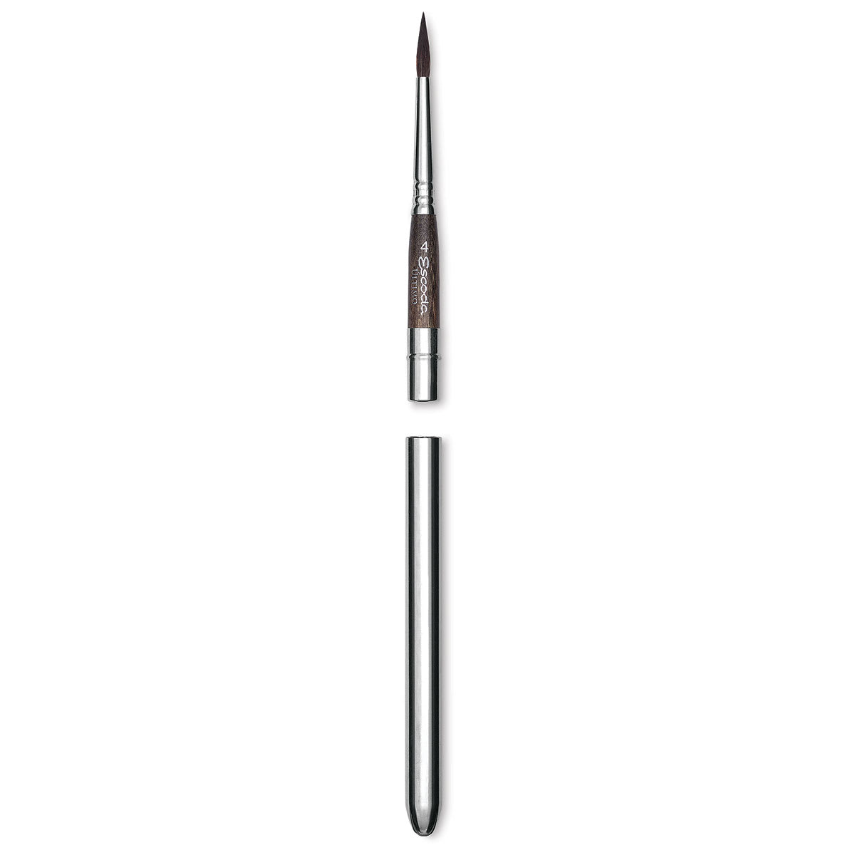 Escoda Último Synthetic Squirrel Travel Brush - Round, Size 4 (handle separated from cap)
