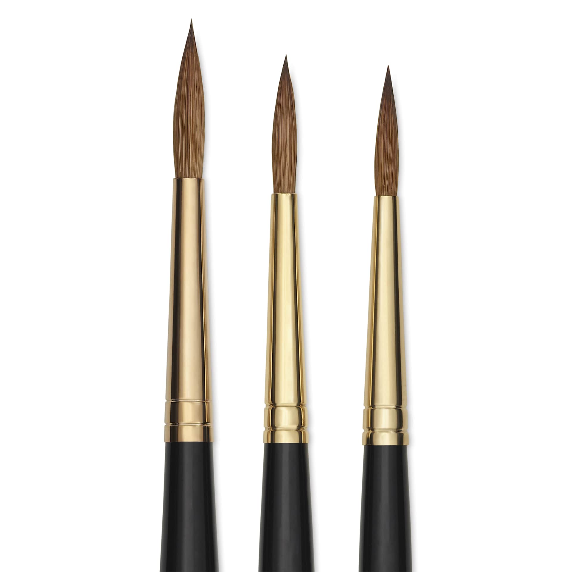 Da Vinci Maestro Kolinsky Brushes - 11 Full Belly Round, Set of 3, close-up