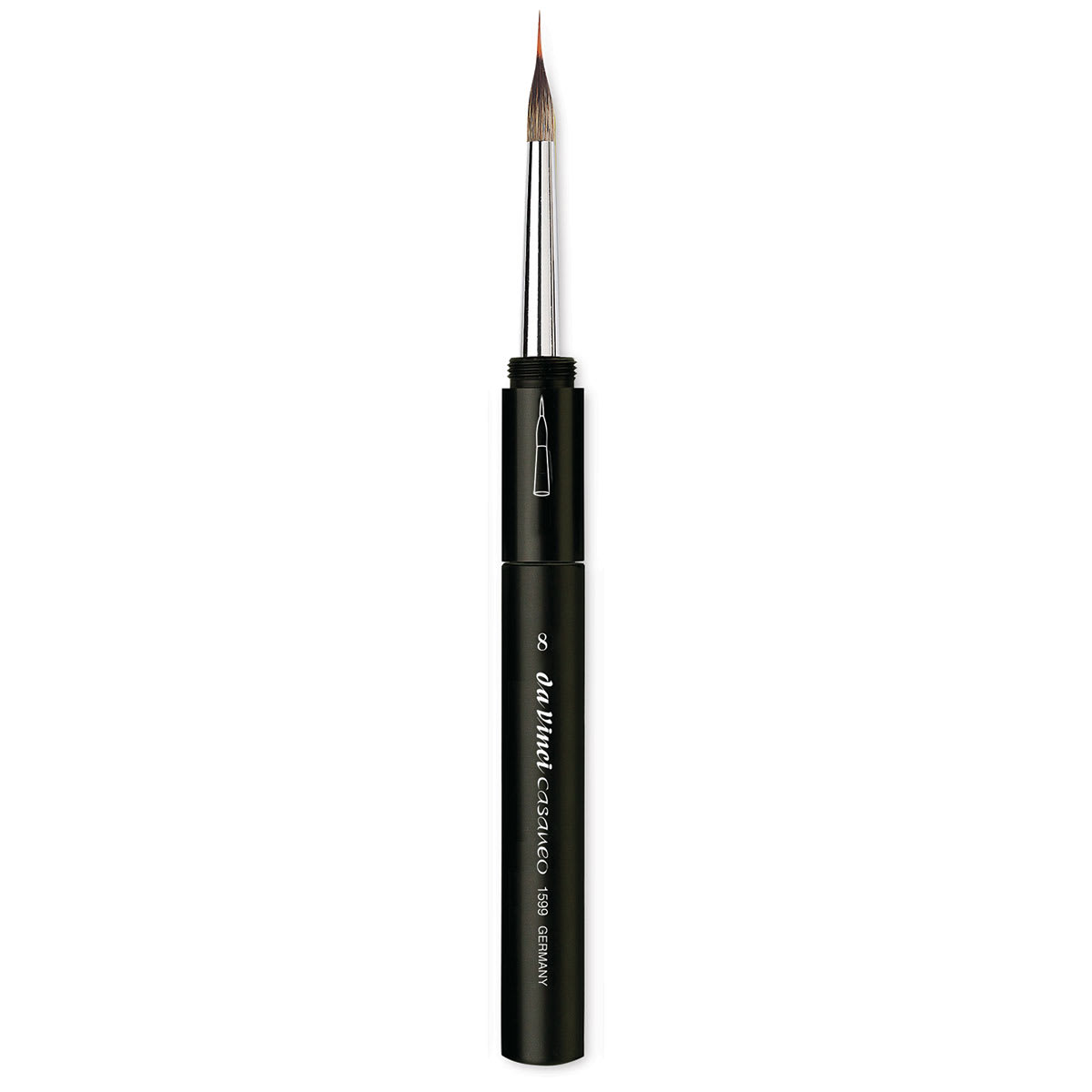 Da Vinci Casaneo Synthetic Squirrel Watercolor Brush - Travel Inlaid Liner, Size 8, Short Handle