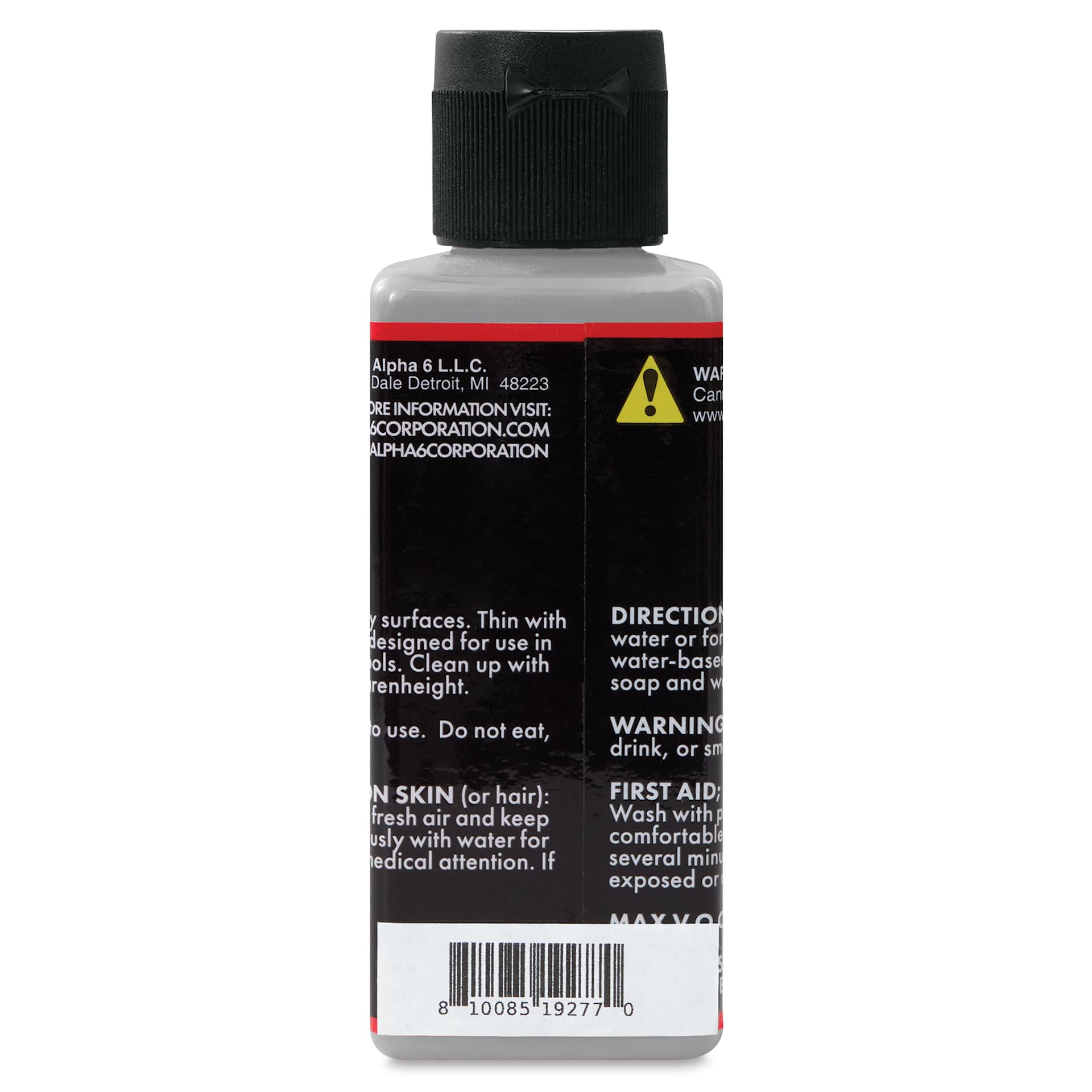 Alpha6 Alphakrylic Acrylic Paint - Metallic Silver, 5 oz (back)
