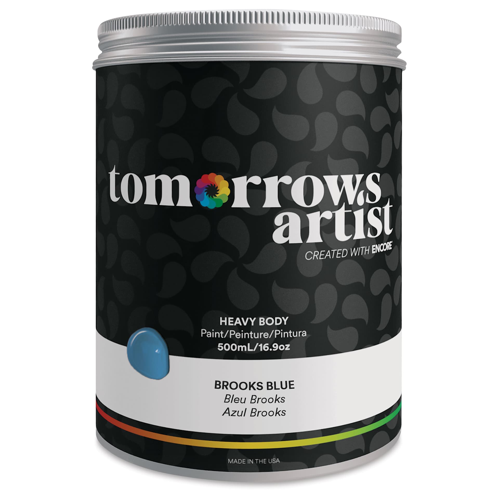 Tomorrow's Artist Eco-Friendly Heavy Body Acrylic Paint - Brooks Blue, 500 ml