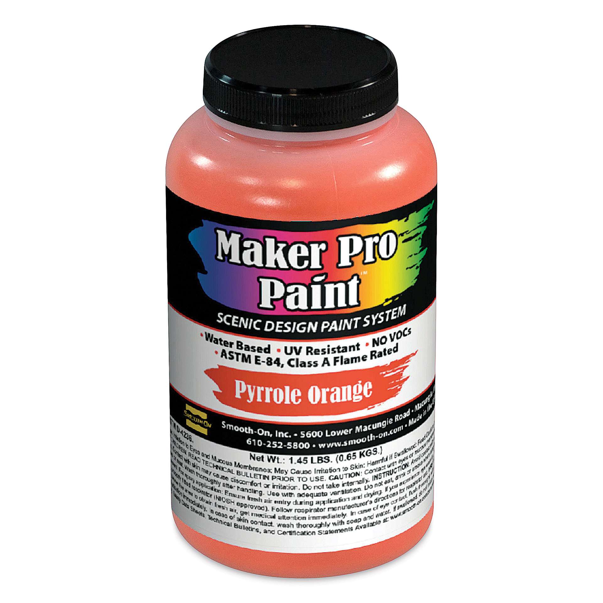Smooth-On Maker Pro Acrylic-Urethane Paint - Pyrrole Orange, 16 oz