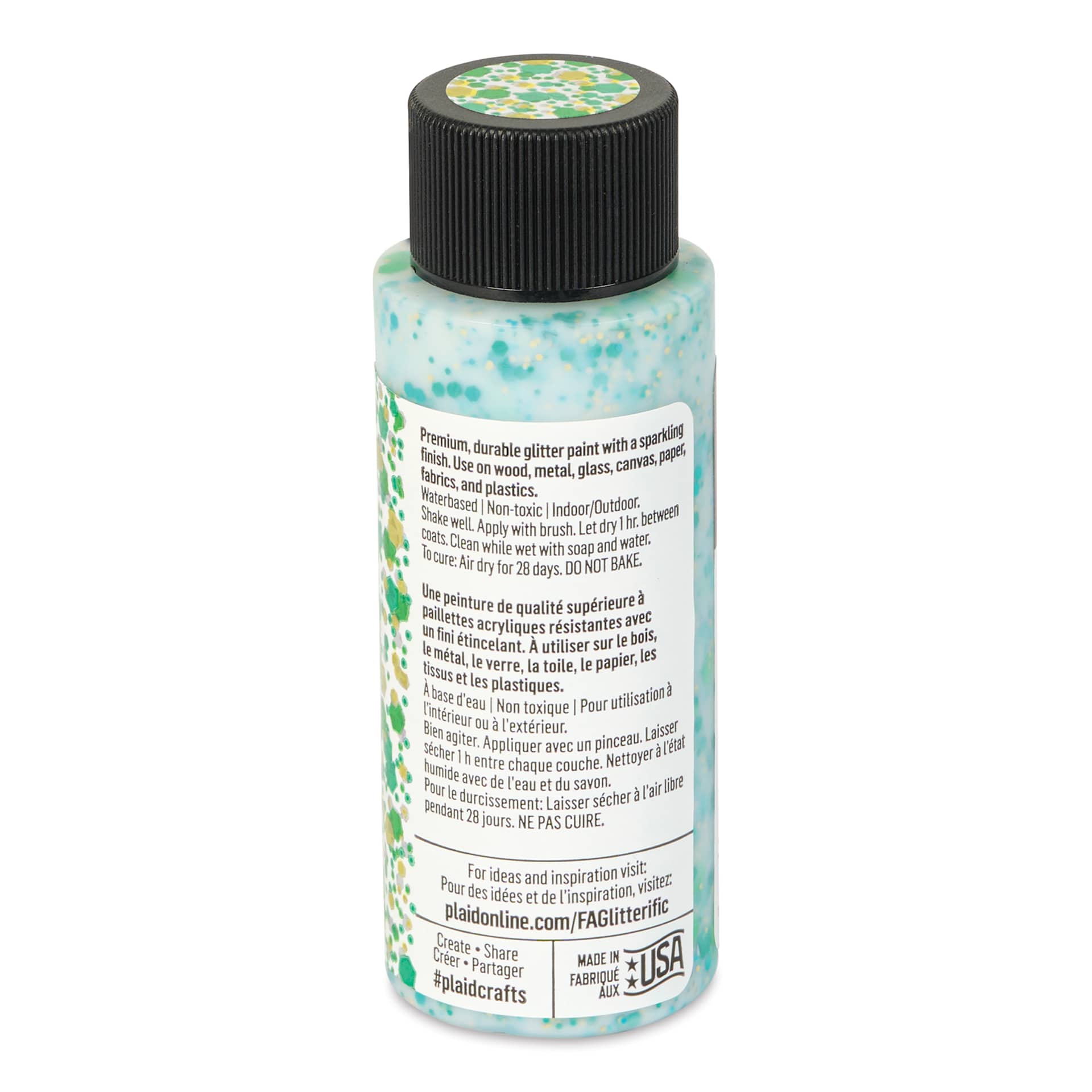 FolkArt Glitterific Pop Acrylic Paint - Dragon Scales, 2 oz - back