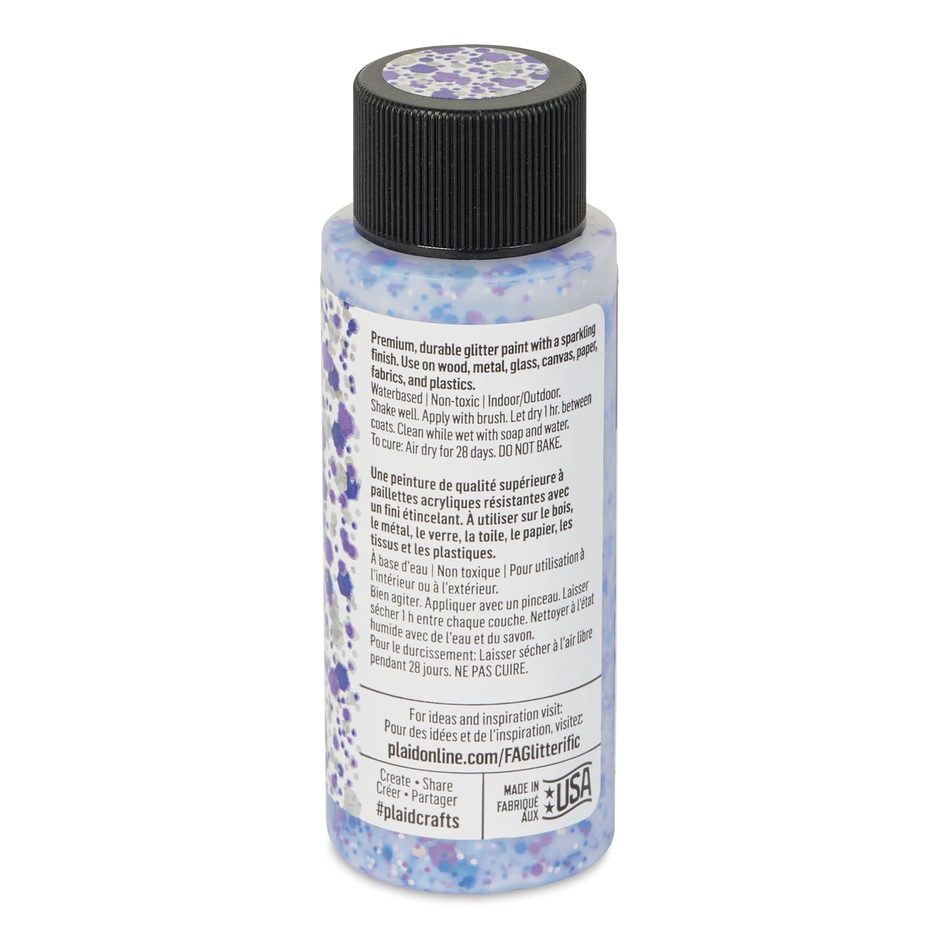 FolkArt Glitterific Pop Acrylic Paint - Galaxy, 2 oz - back