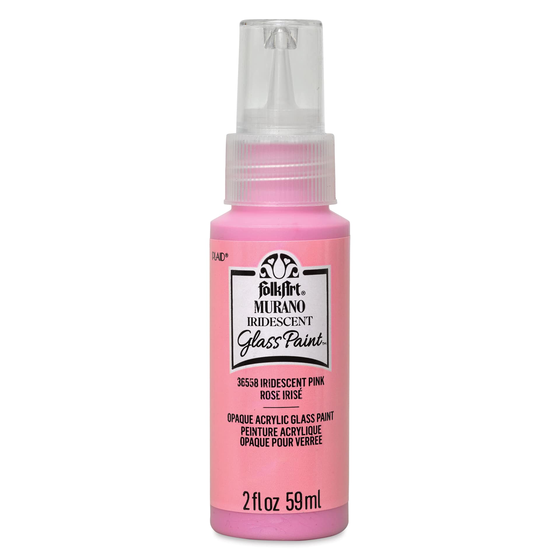 FolkArt Murano Glass Paint - Iridescent Pink, 2 oz
