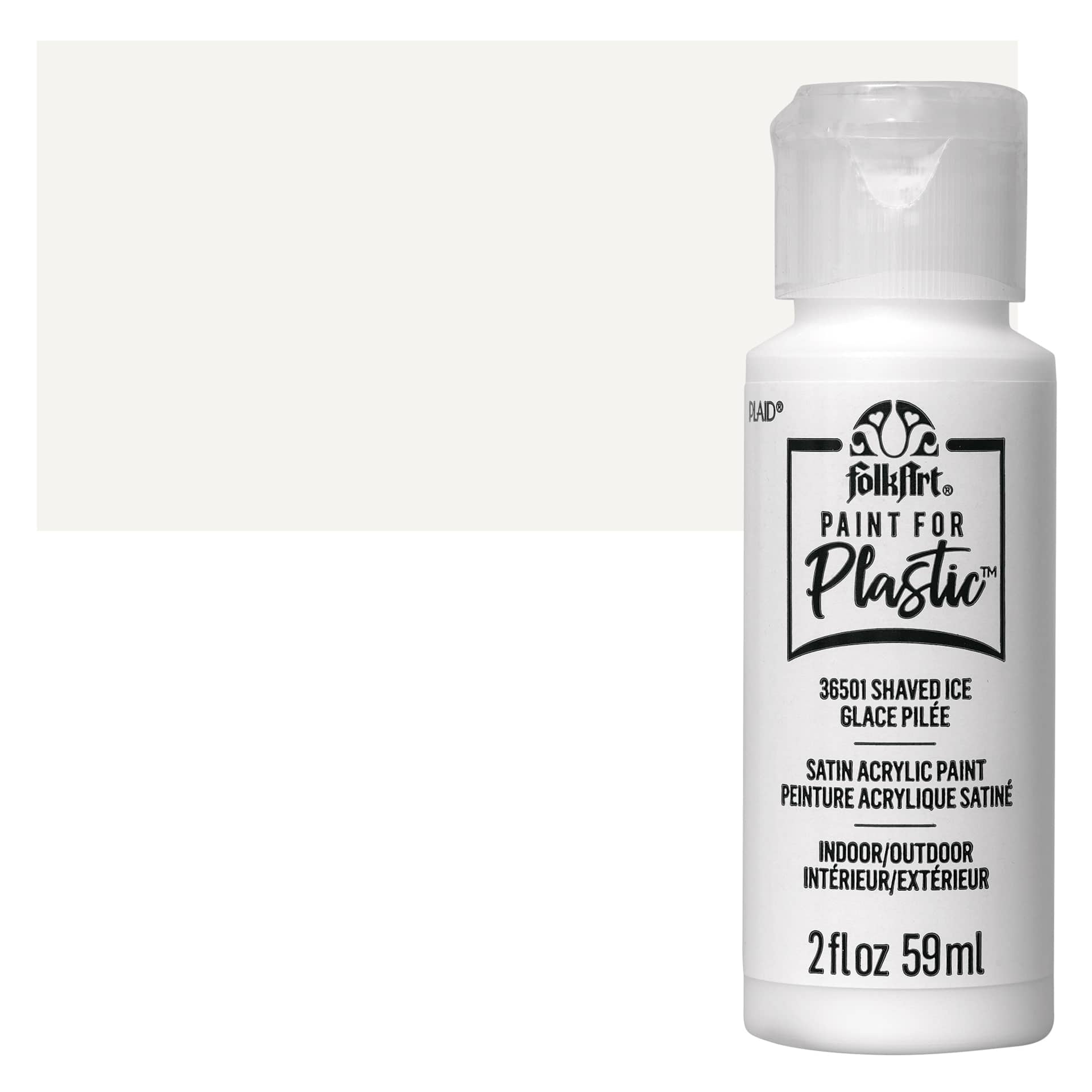 FolkArt Paint for Plastic - Shaved Ice, 2 oz bottle and swatch